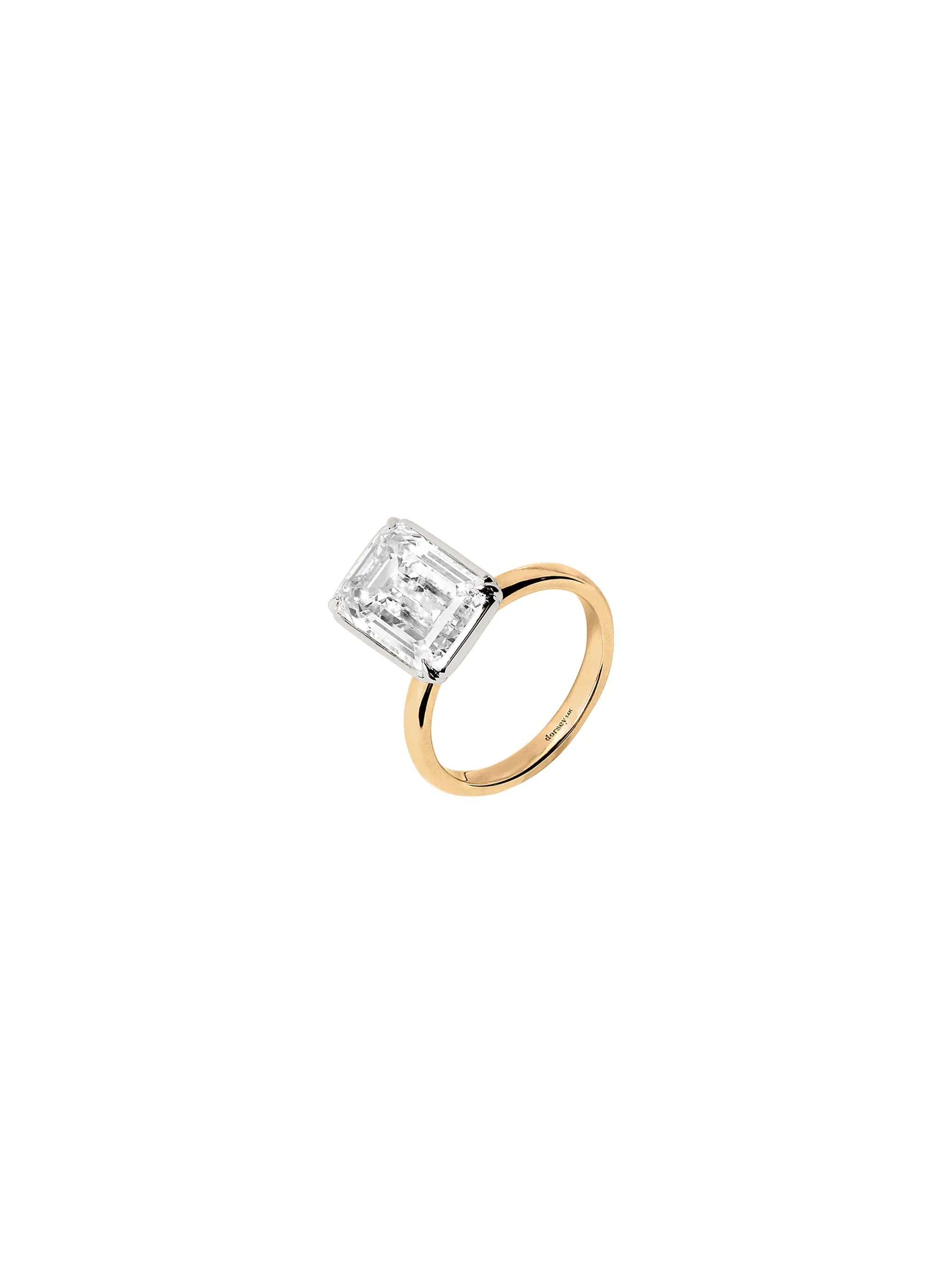 Dorsey - 14K ELLIS EMERALD - CUT SOLITAIRE RING IN LAB DIAMOND - Image 2