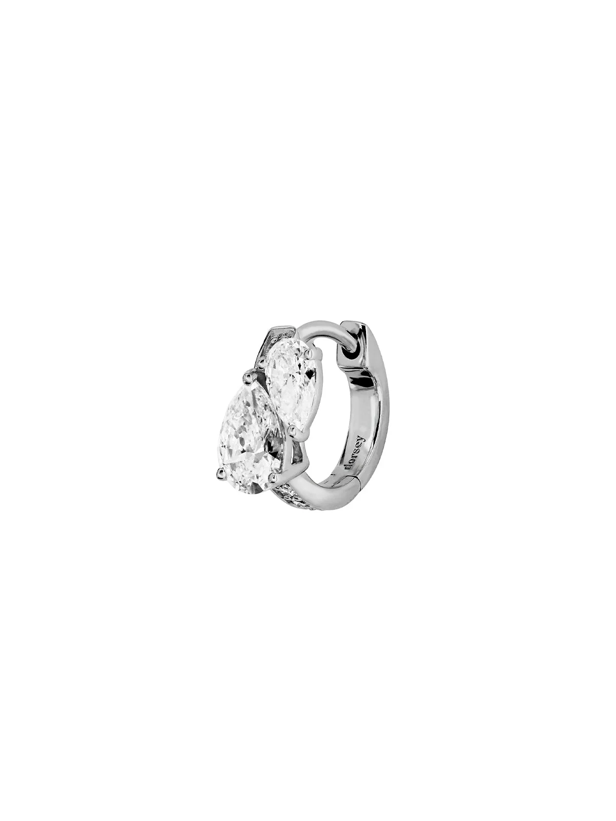 Dorsey - 14K DOUBLE PEAR - CUT HUGGIE EARRING IN LAB DIAMOND - Image 4