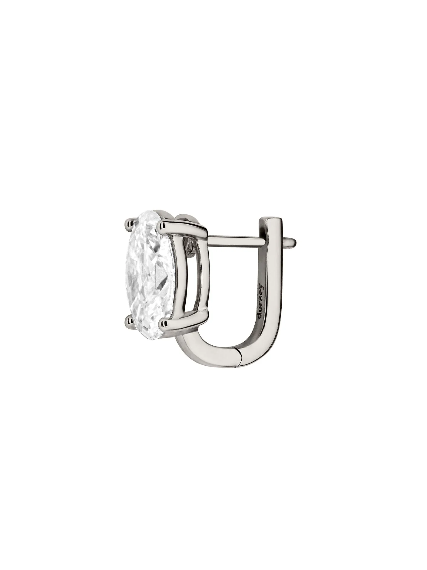 Dorsey - 14K OVERSIZED OVAL - CUT HUGGIE EARRING IN LAB DIAMOND - Image 2