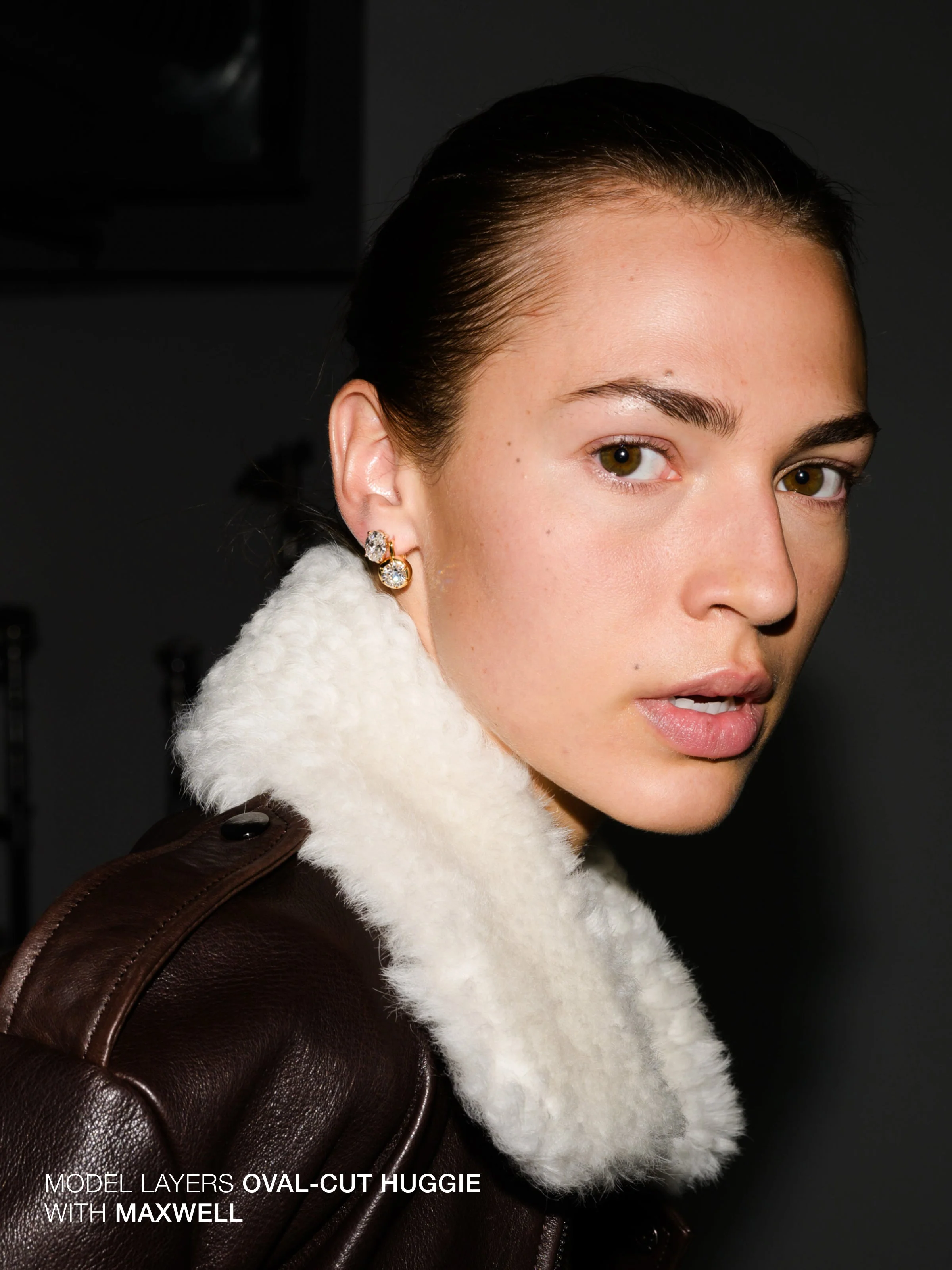 Dorsey - 14K OVERSIZED OVAL - CUT HUGGIE EARRING IN LAB DIAMOND - Image 5