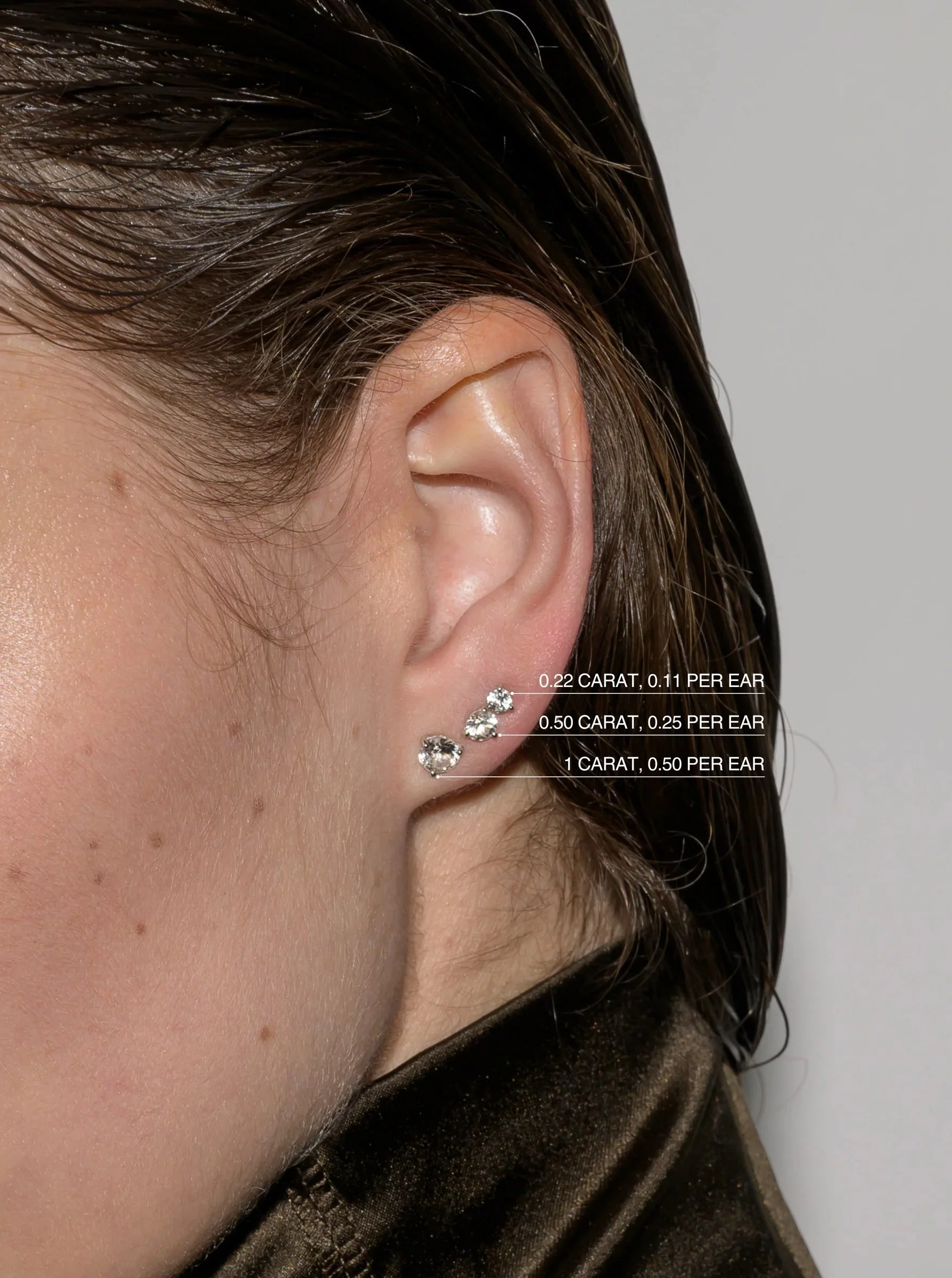 Dorsey - 14K CLASSIC MARTINI STUD EARRINGS IN LAB DIAMOND - Image 3