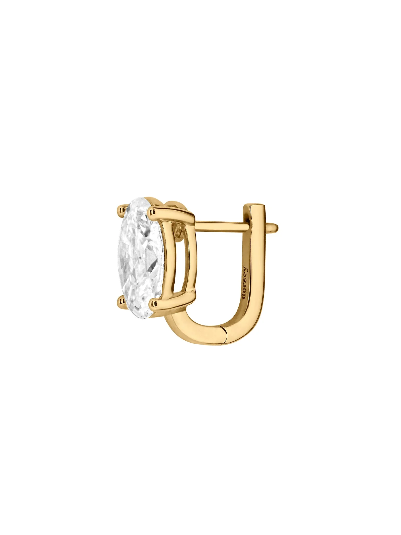 Dorsey - 14K OVERSIZED OVAL - CUT HUGGIE EARRING IN LAB DIAMOND - Image 2