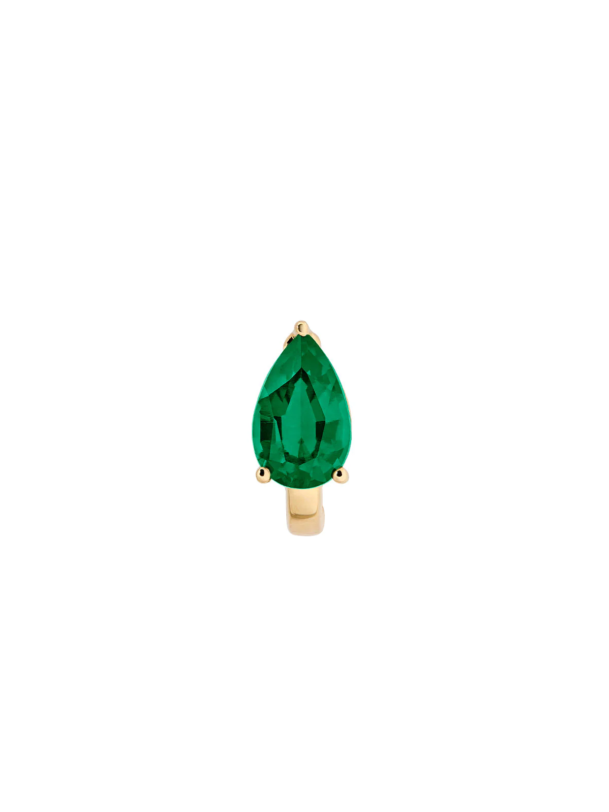 Dorsey - 14K PEAR - CUT HUGGIE EARRING IN LAB EMERALD