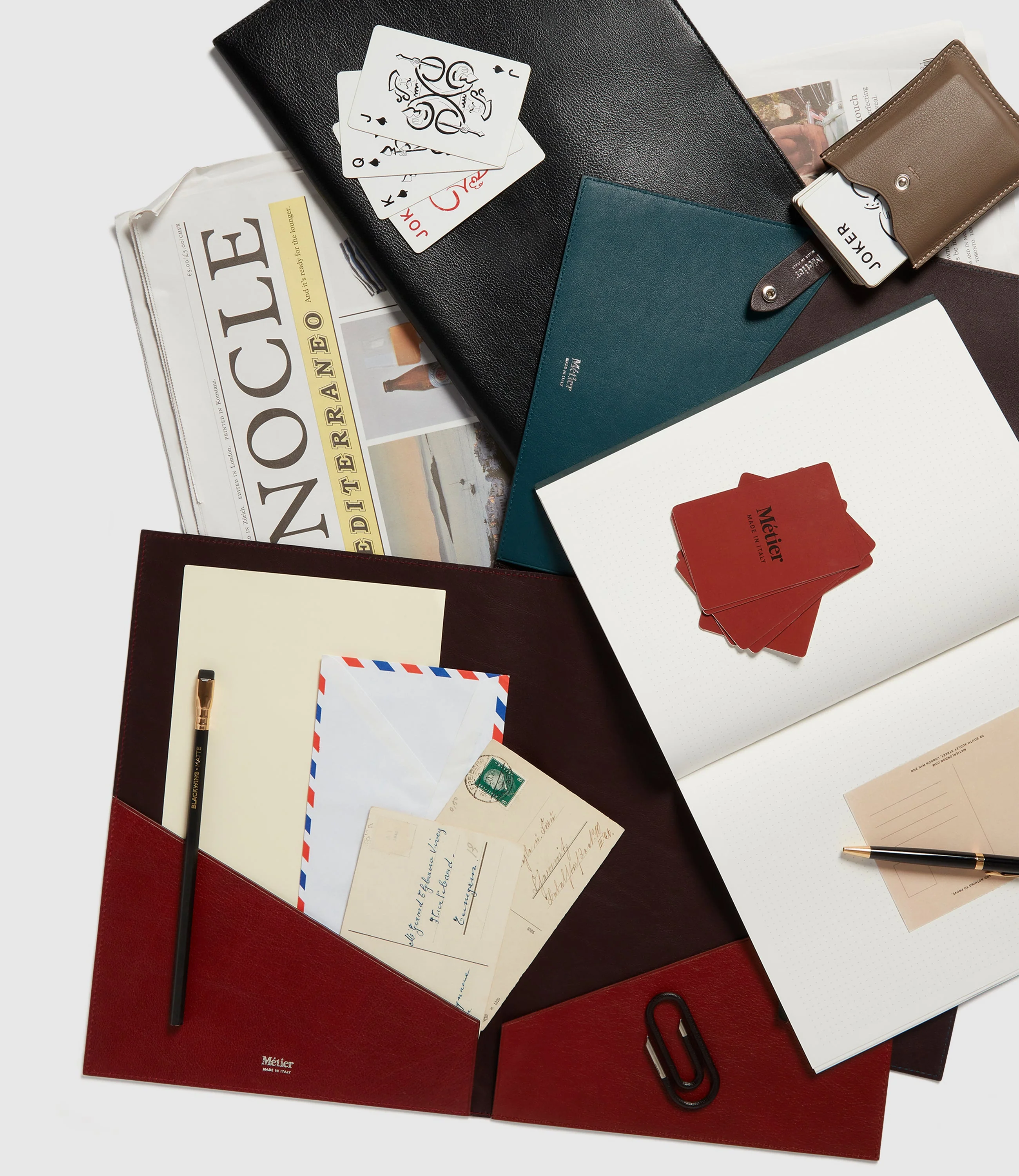 Metier - A4 Leather Folder Smooth Calfskin Lost At Sea - Image 4