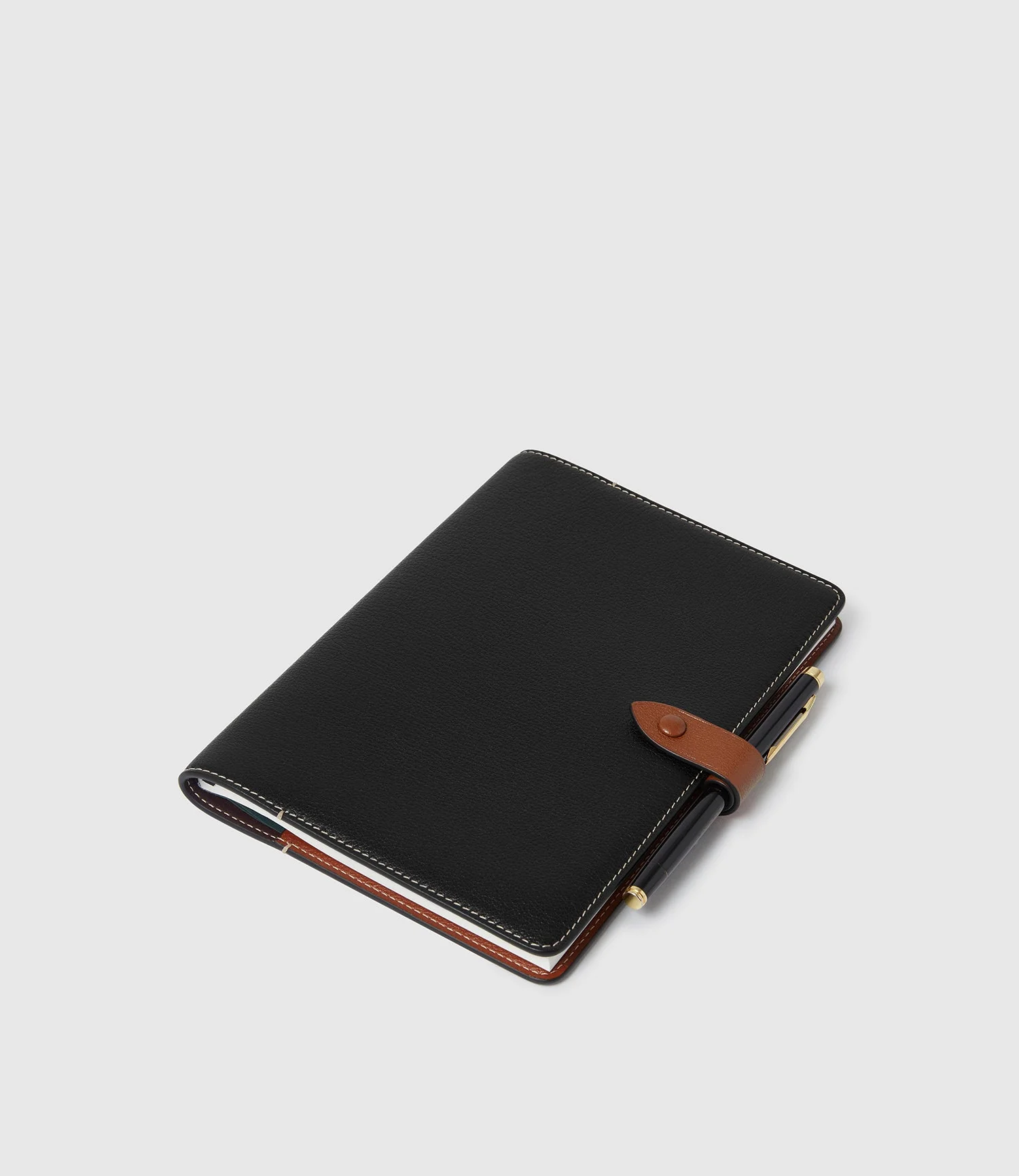 Metier - A5 Notebook Cover Buffalo Black with Cognac - Image 2