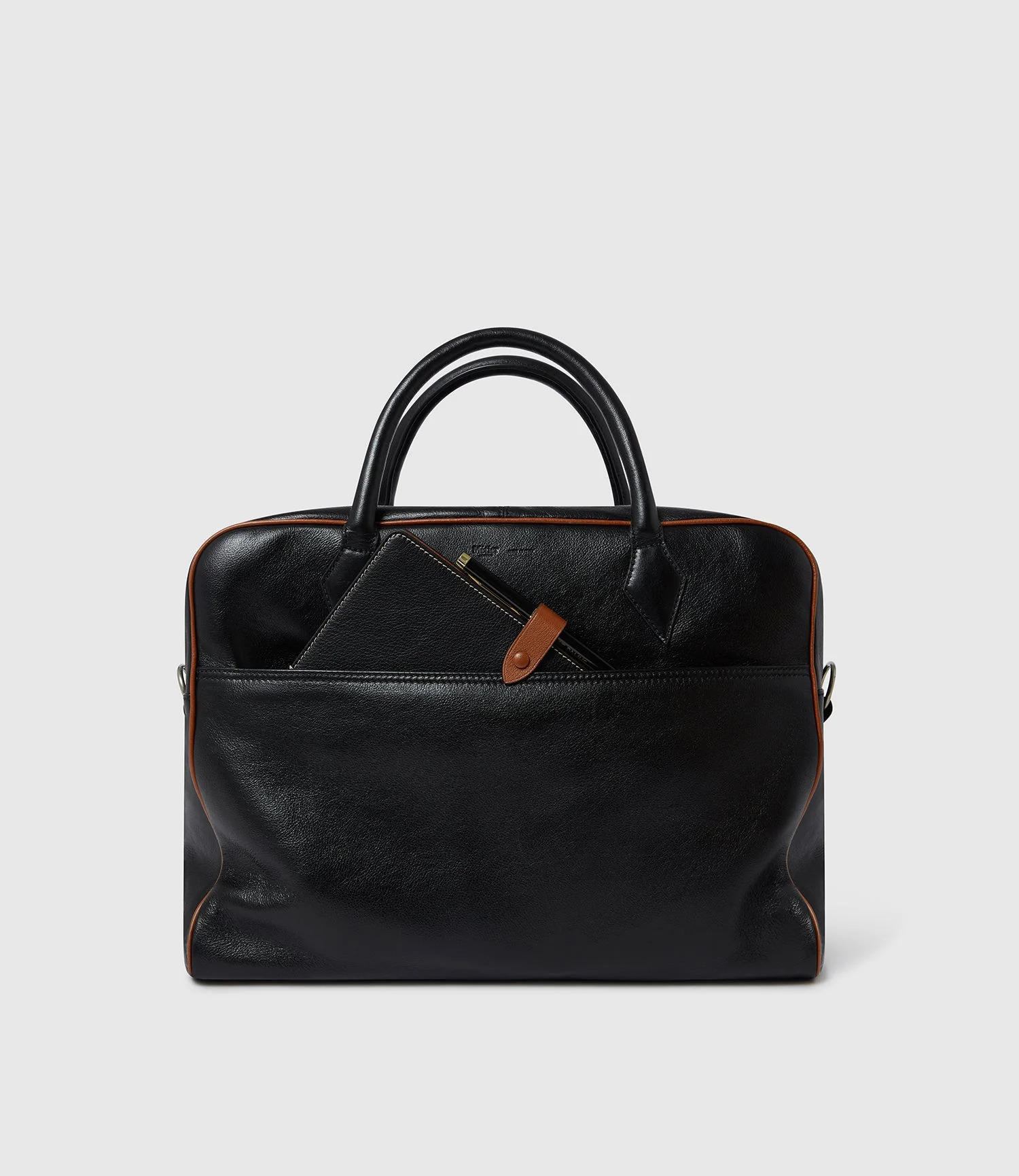Metier - A5 Notebook Cover Buffalo Black with Cognac - Image 4