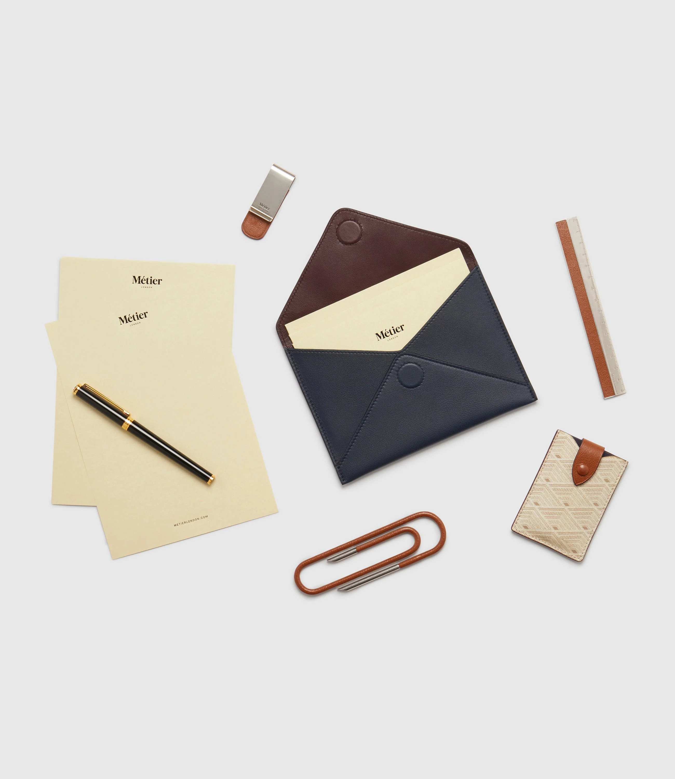 Metier - A6 Envelope Smooth Calfskin Navy - Image 4
