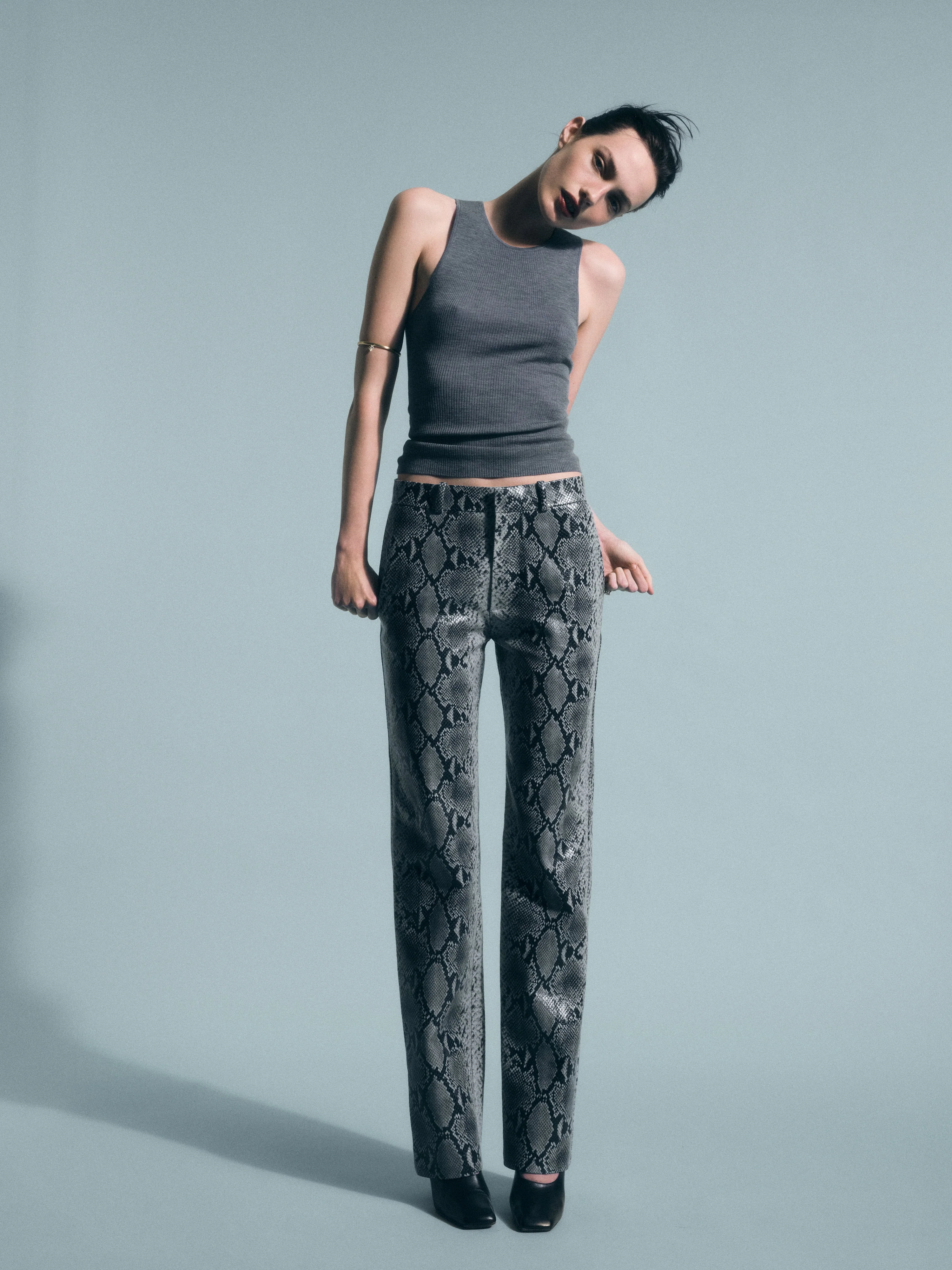 Aflalo - Lazare Trouser in Python Embossed Leather - Image 5