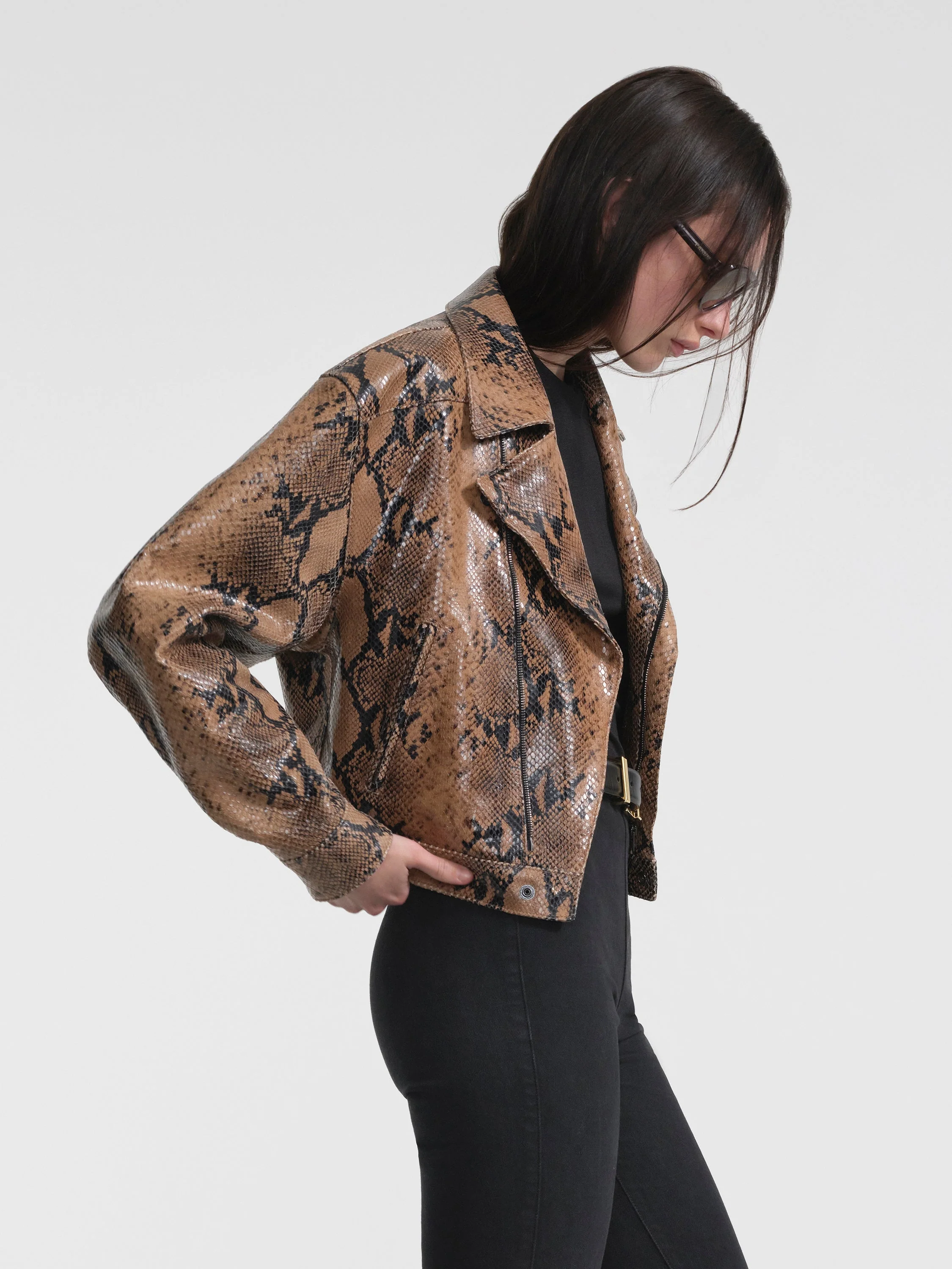 Aflalo - Mentra Jacket in Python Embossed Leather - Image 5