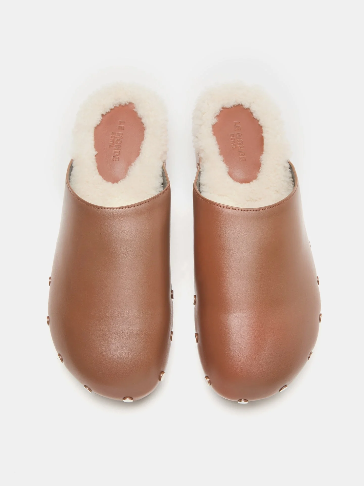 Le Monde Beryl - Agnes Sabot / Nougat Leather Cream Shearling - Image 3