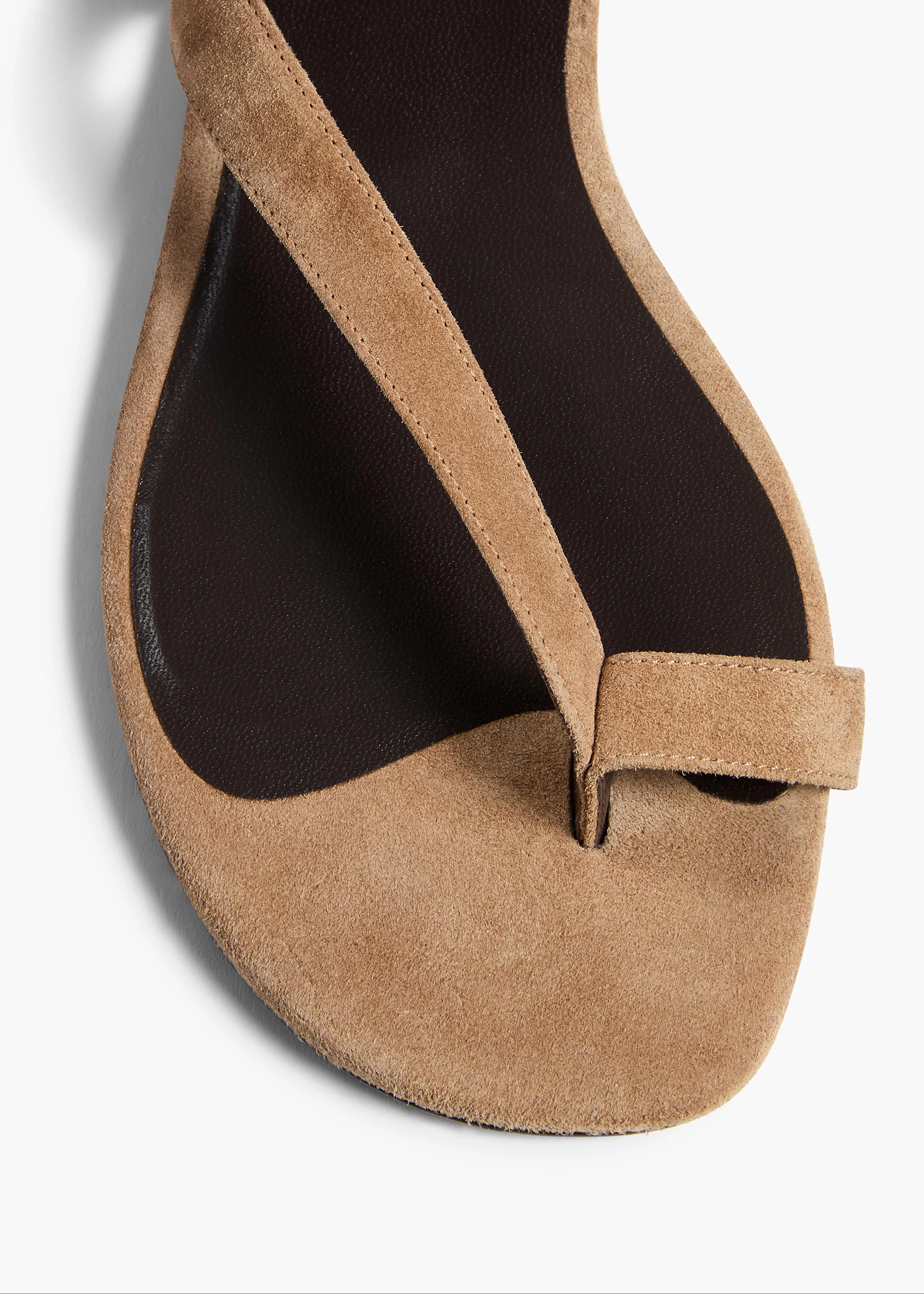 Khaite - Aimee Ankle Strap Flat Sandal in Taupe Suede - Image 3