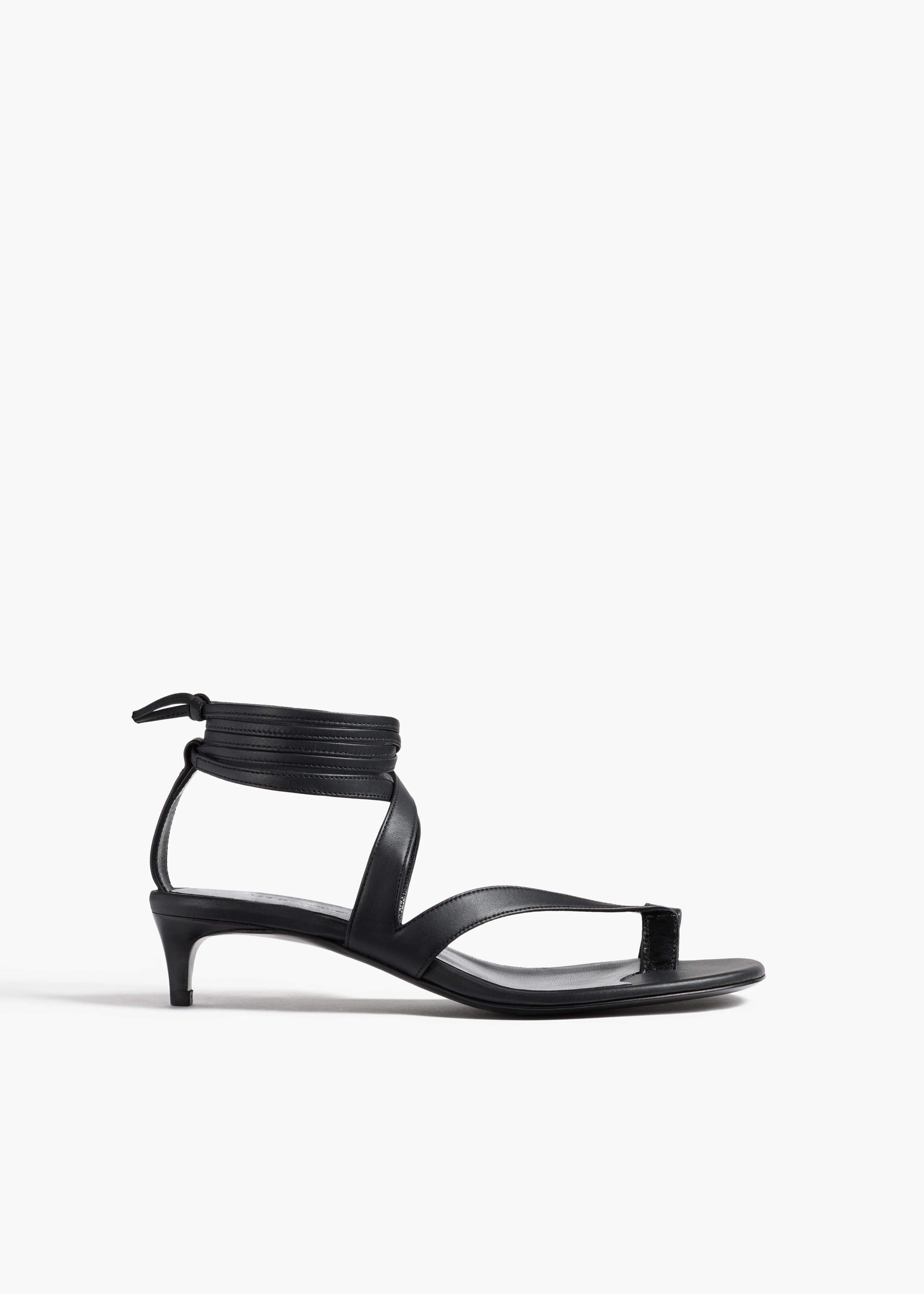 Khaite - Aimee Kitten Heel Sandal in Black Leather
