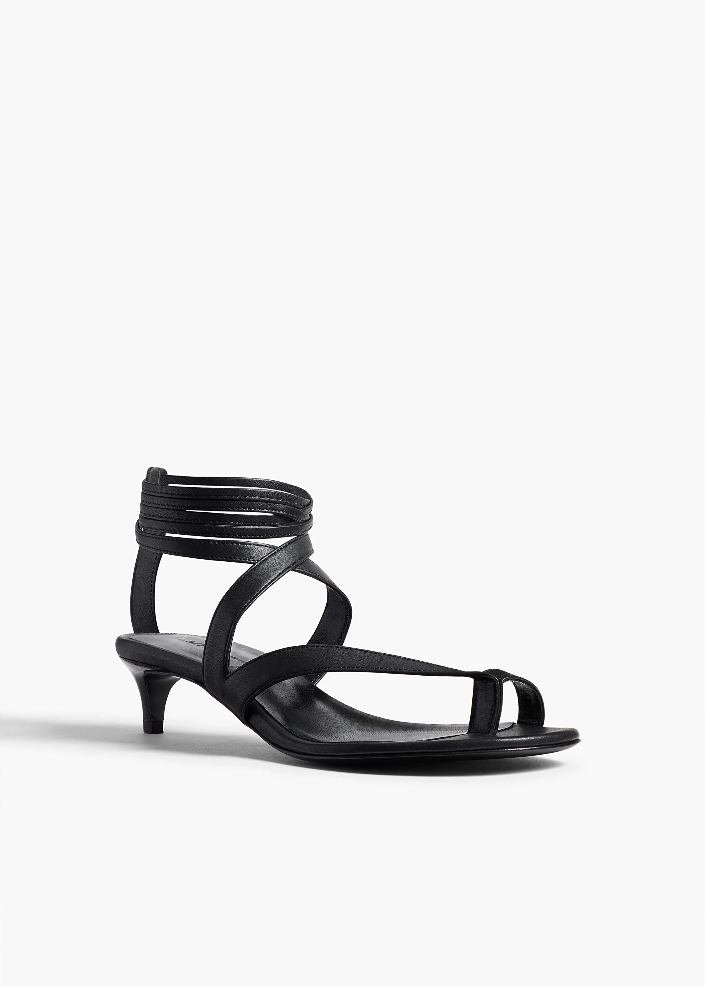 Khaite - Aimee Kitten Heel Sandal in Black Leather - Image 7