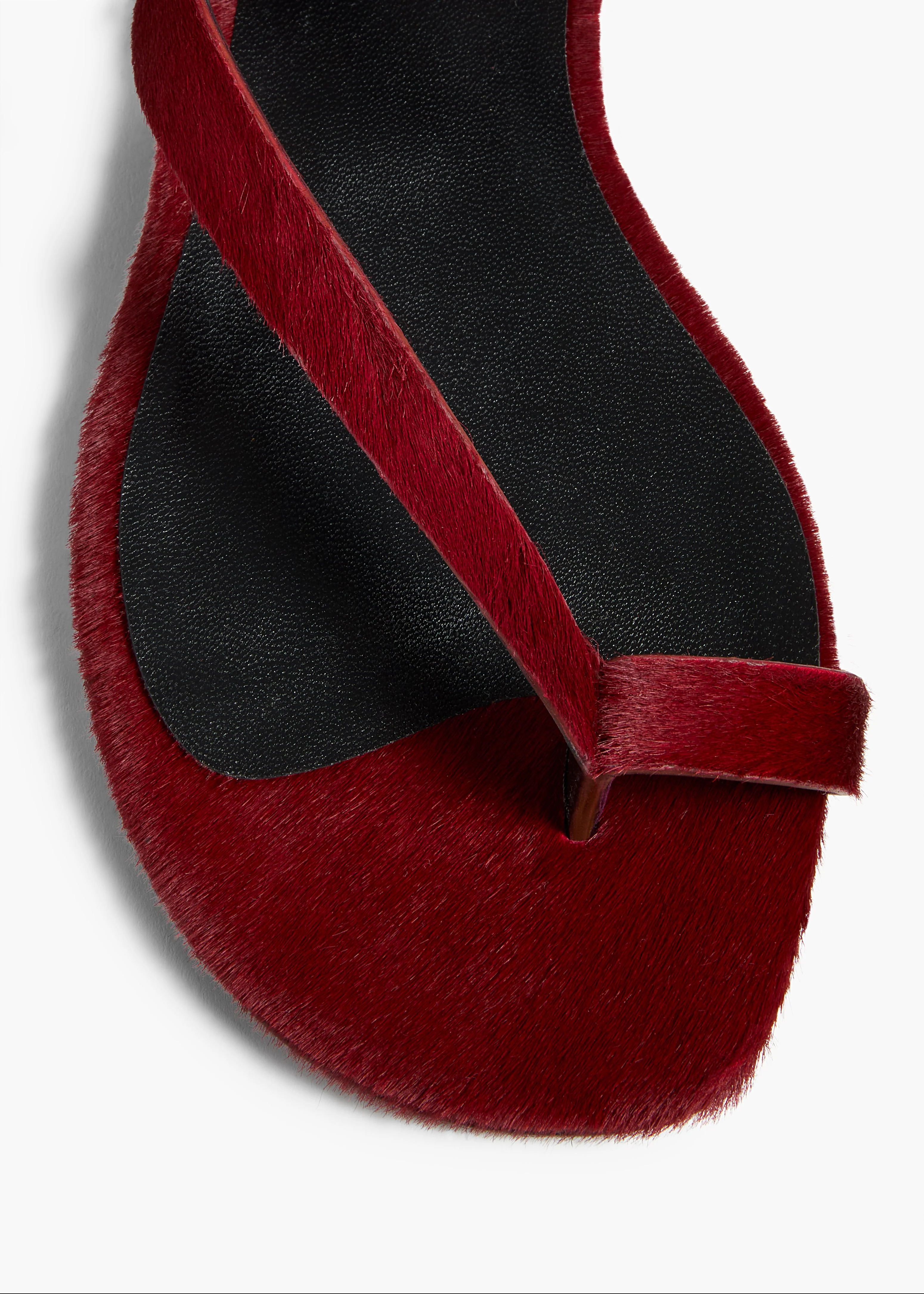 Khaite - Aimee Kitten Heel Sandal in Cherry Haircalf - Image 3