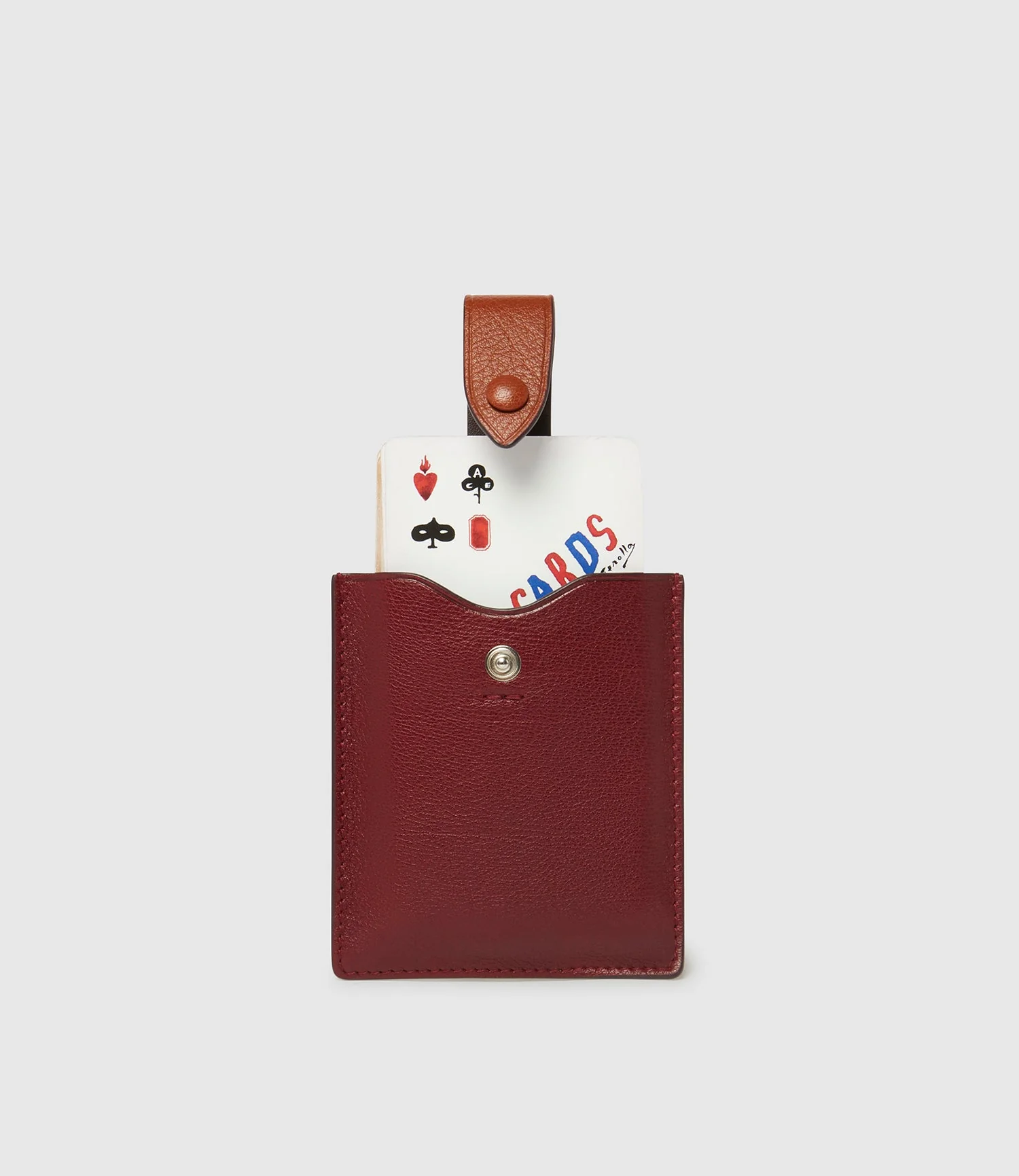 Metier - Air Mail x Métier Deck Of Cards Case Buffalo Dark Cherry with Buffalo Cognac - Image 2