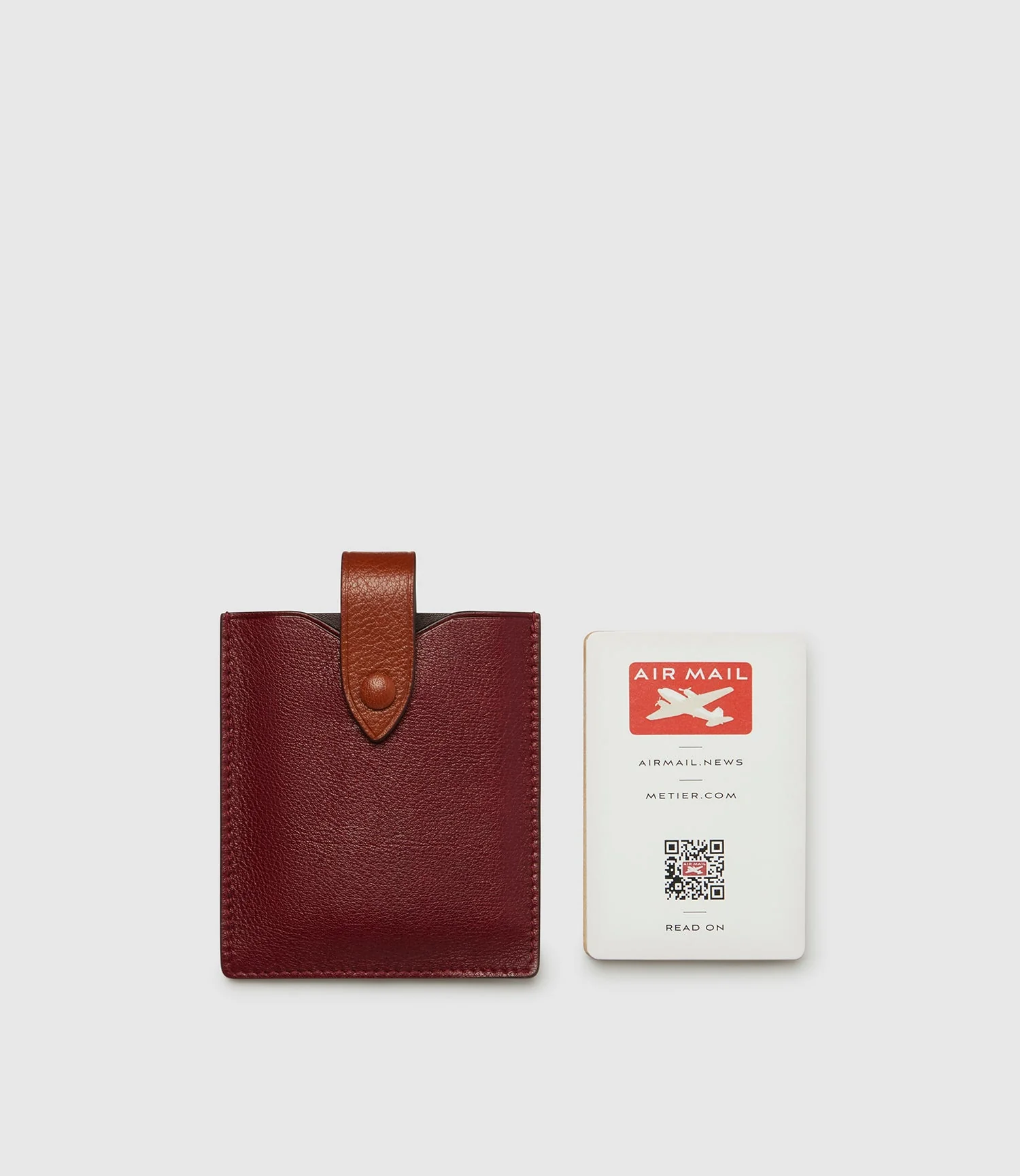 Metier - Air Mail x Métier Deck Of Cards Case Buffalo Dark Cherry with Buffalo Cognac - Image 4