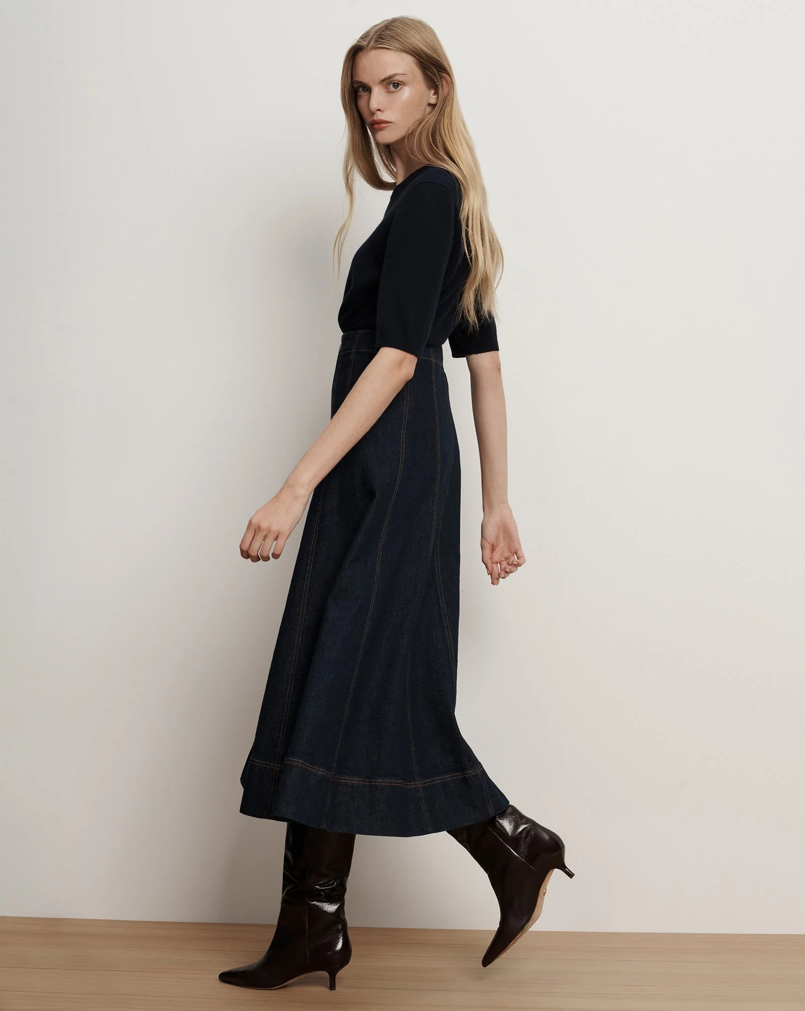Veronica Beard - Alix Denim Midi Skirt - Image 3