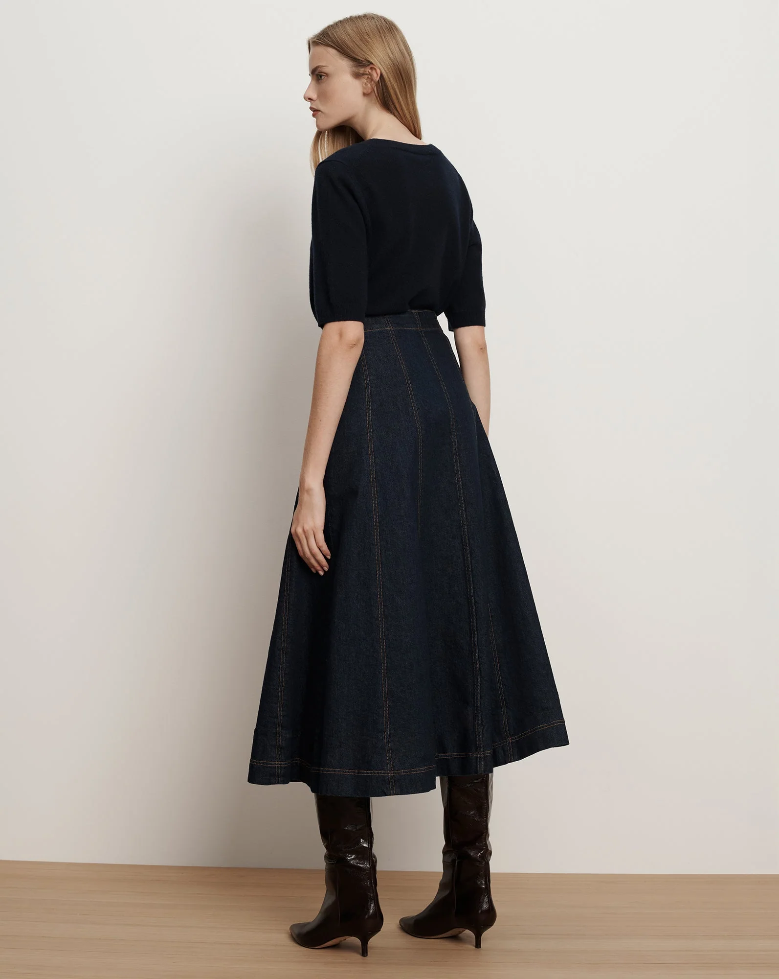 Veronica Beard - Alix Denim Midi Skirt - Image 5