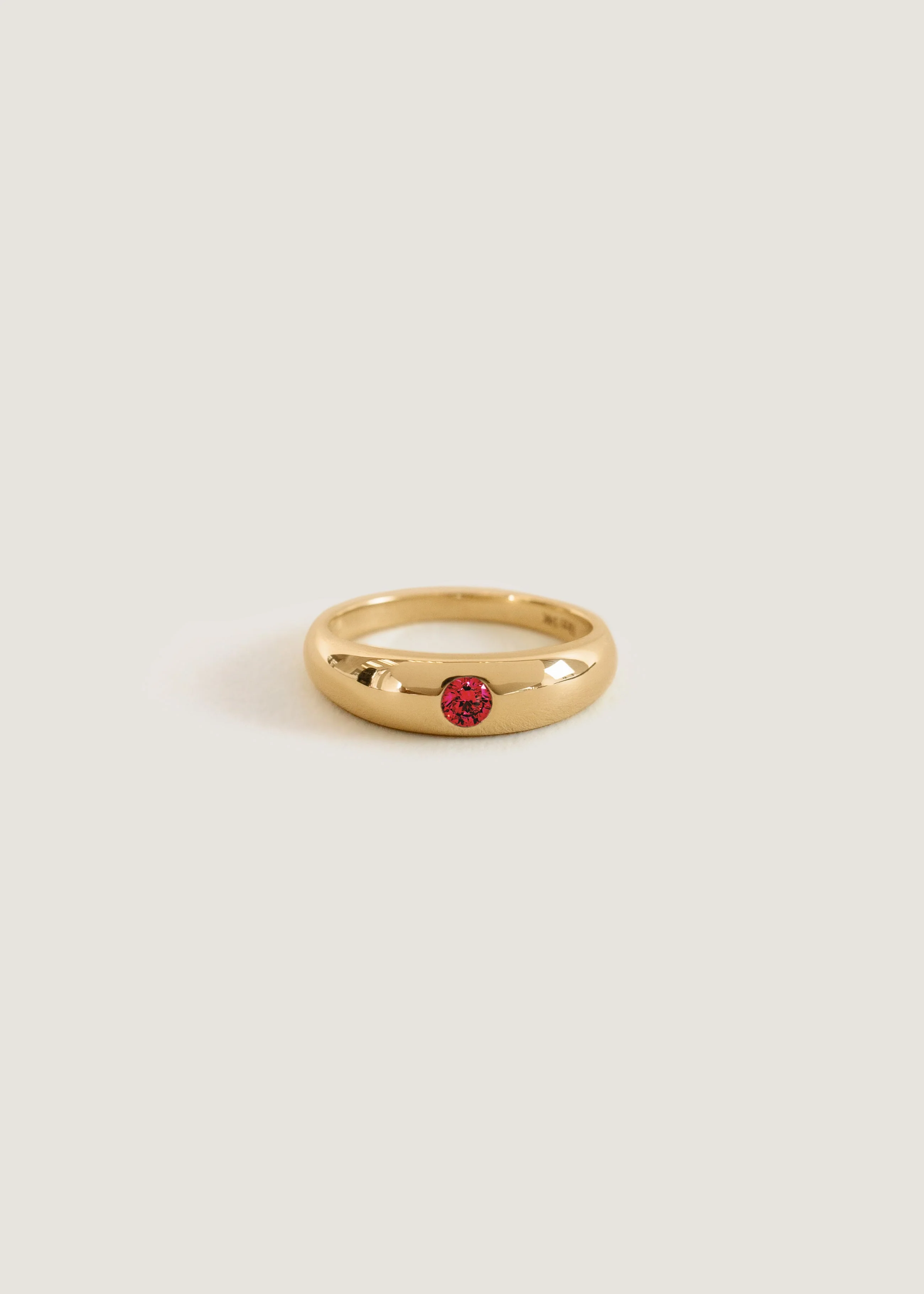 Kinn - Amelia Birthstone Dome Ring Ruby