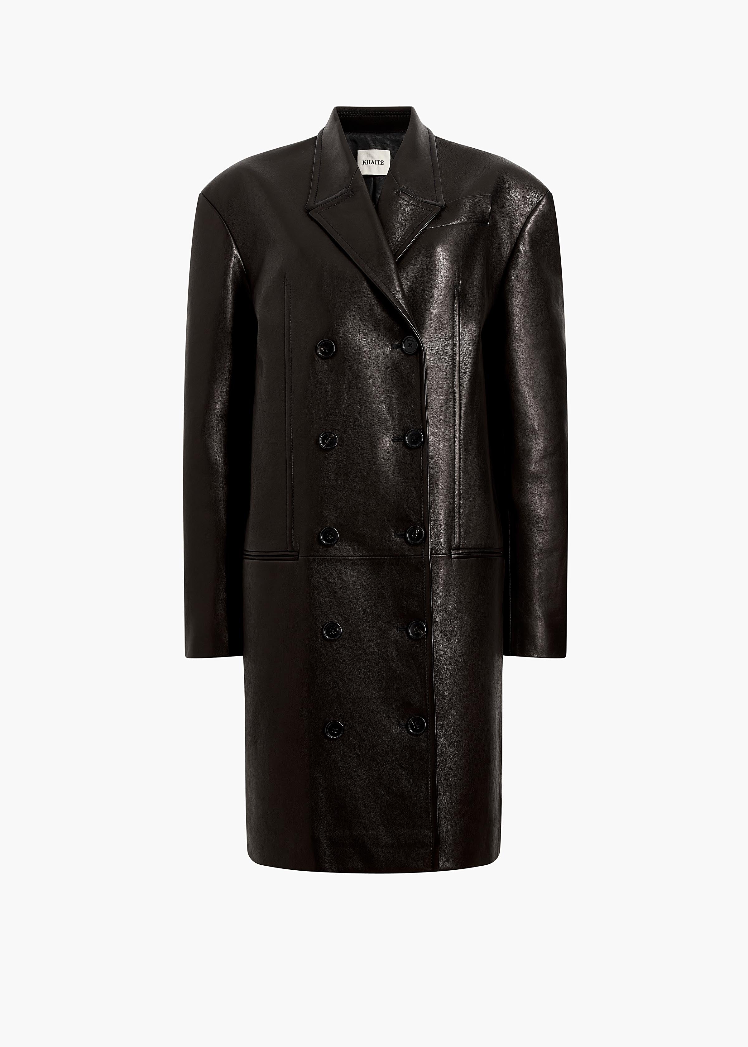Khaite - Andors Coat in Black Leather - Image 8