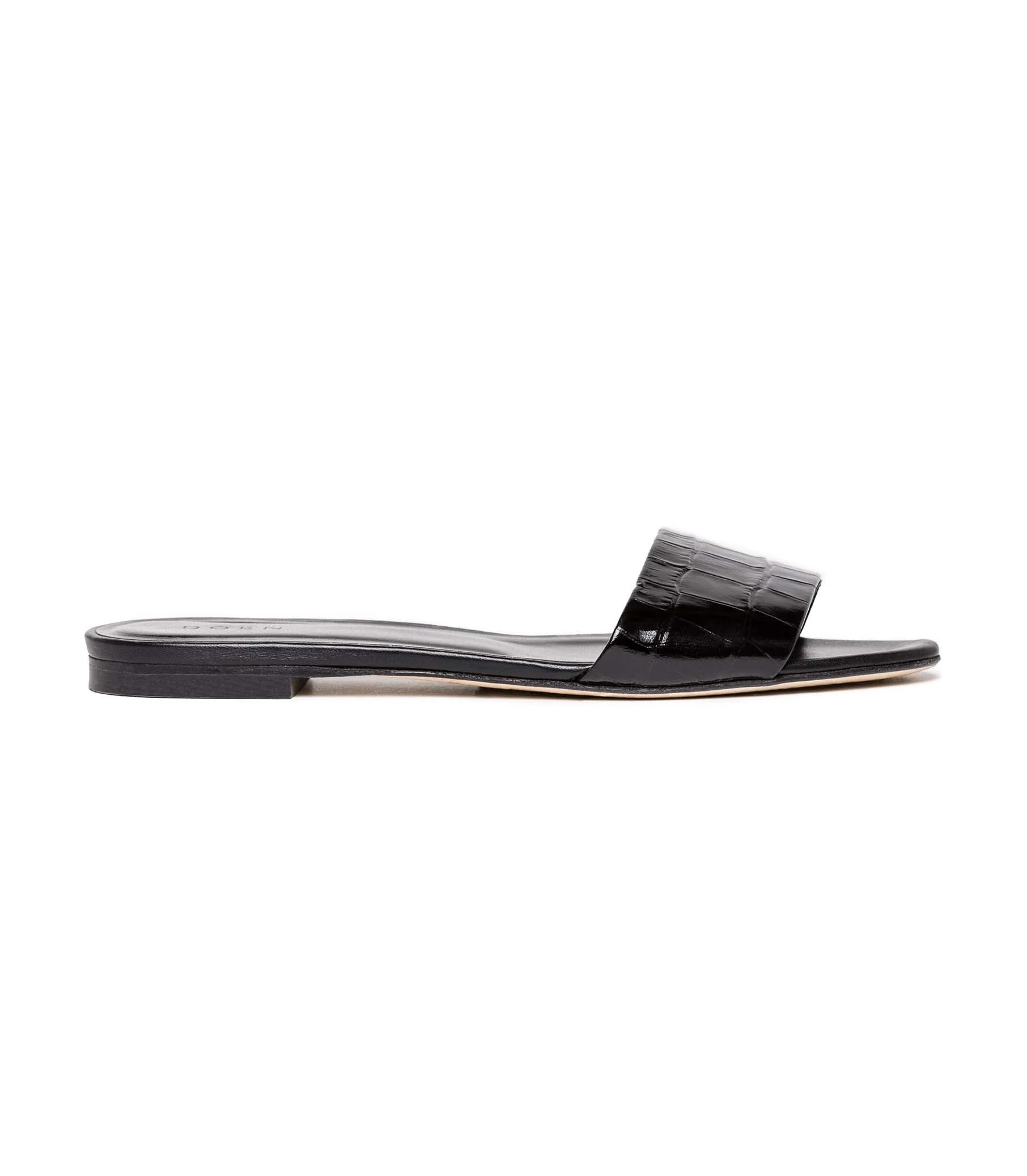 DÔEN - ANGELICA SANDAL -- BLACK FAUX CROC - Image 5