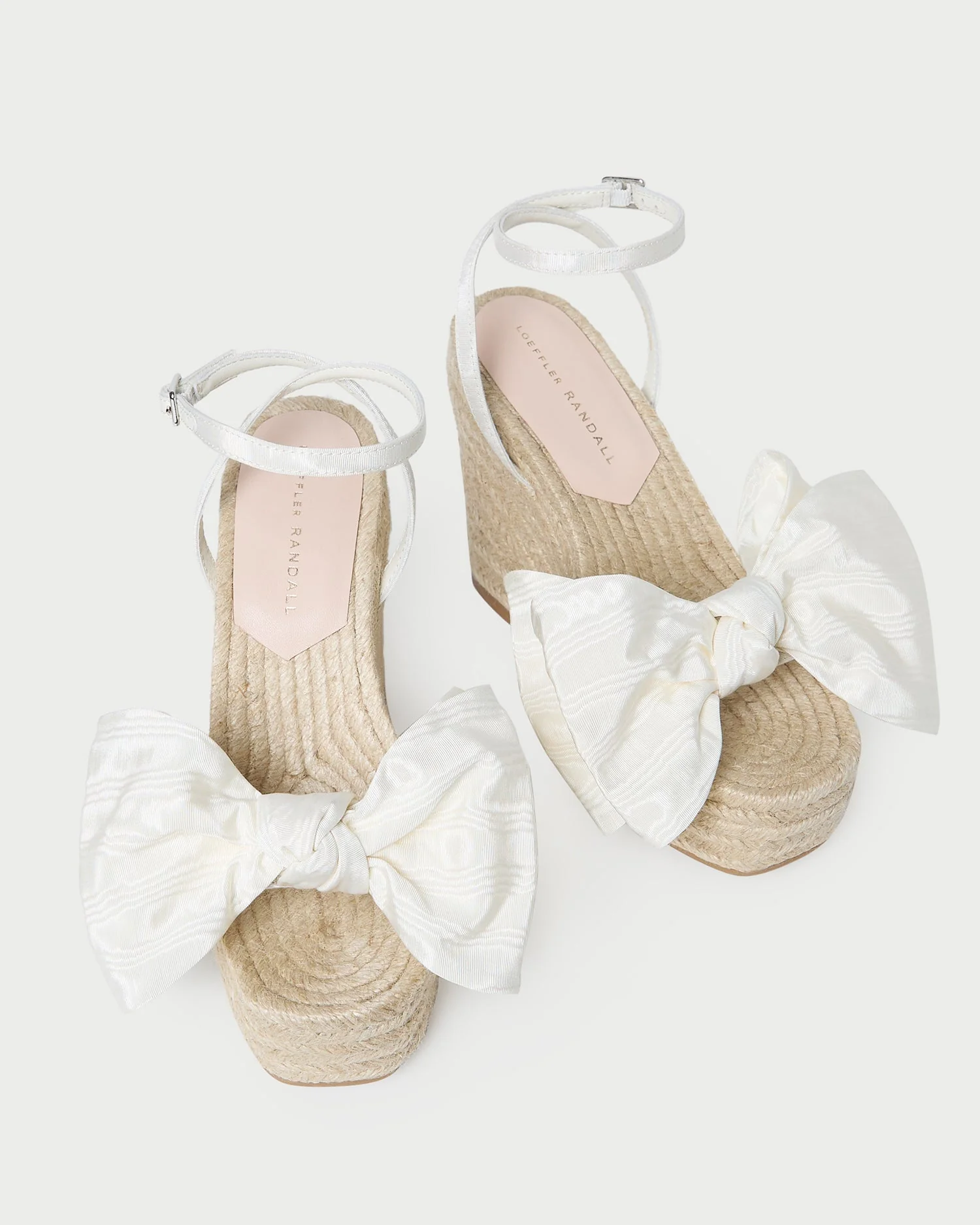 Loeffler Randall - Angelina Cream Moiré Bow Wedge - Image 4