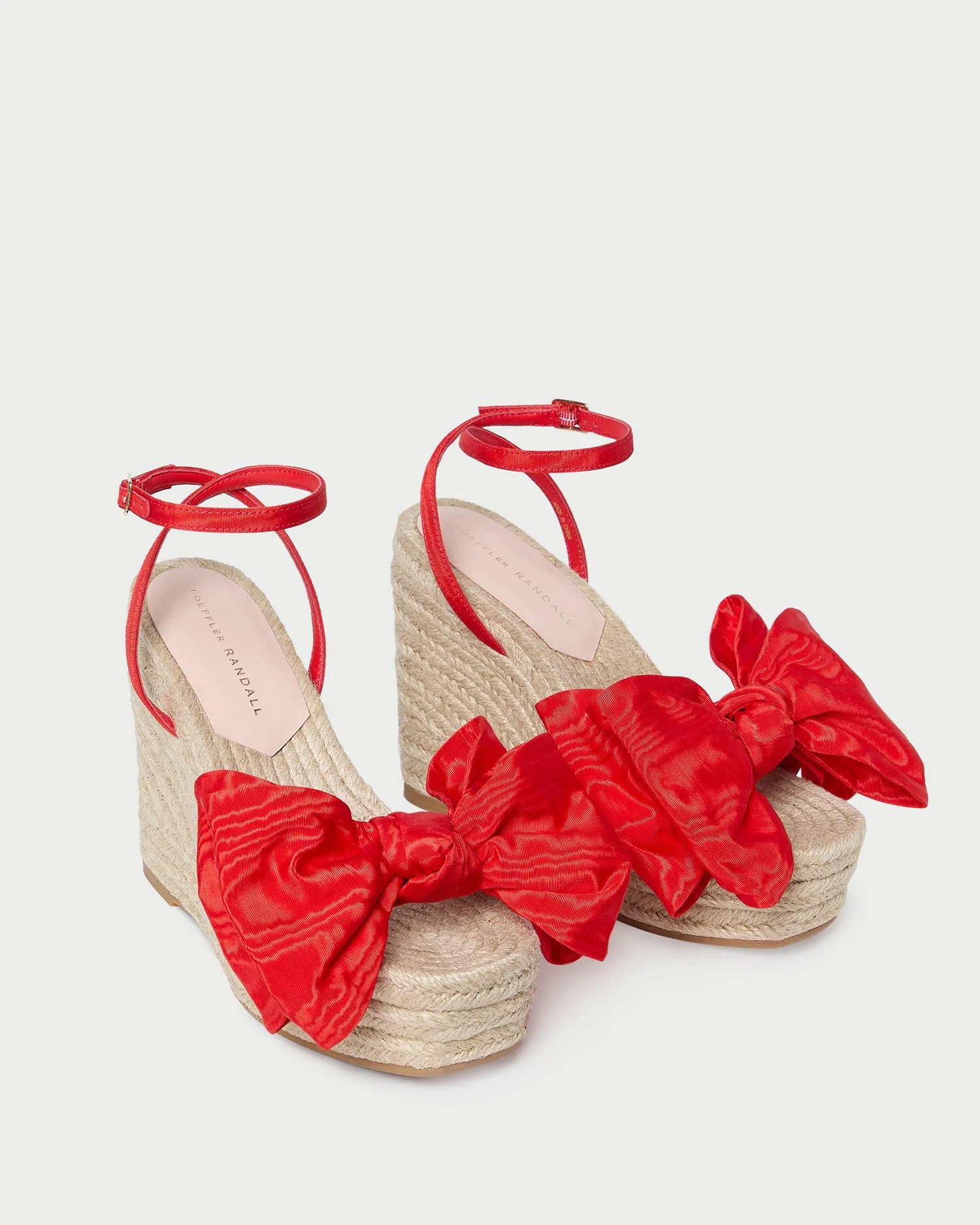 Loeffler Randall - Angelina Red Moiré Bow Wedge - Image 4