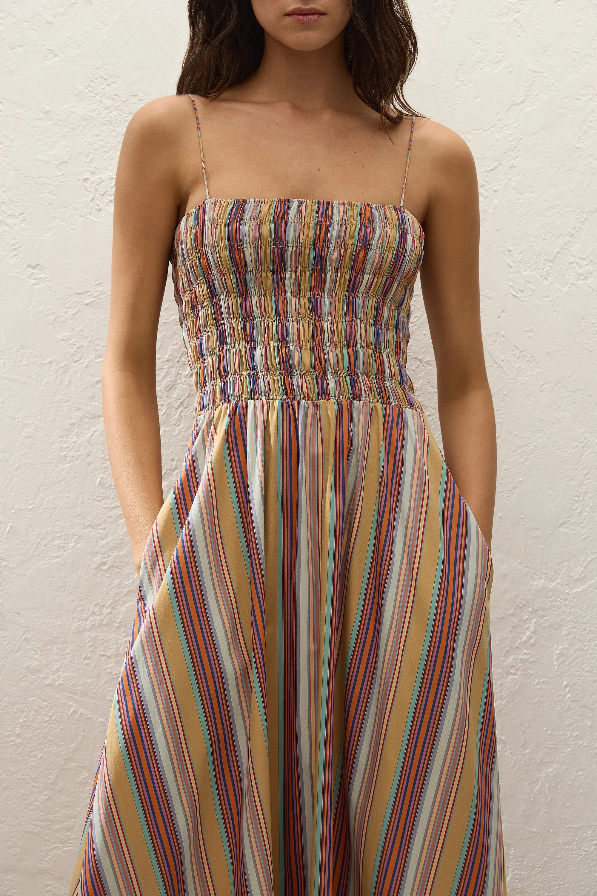 Faithfull - Anniken Maxi Dress Agua Stripe Mustard - Image 2