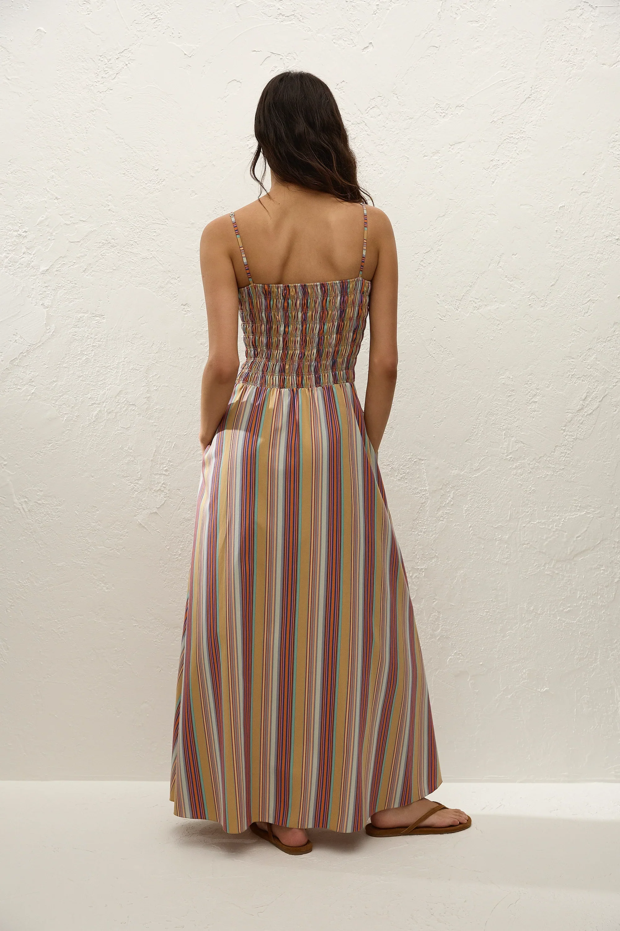 Faithfull - Anniken Maxi Dress Agua Stripe Mustard - Image 4