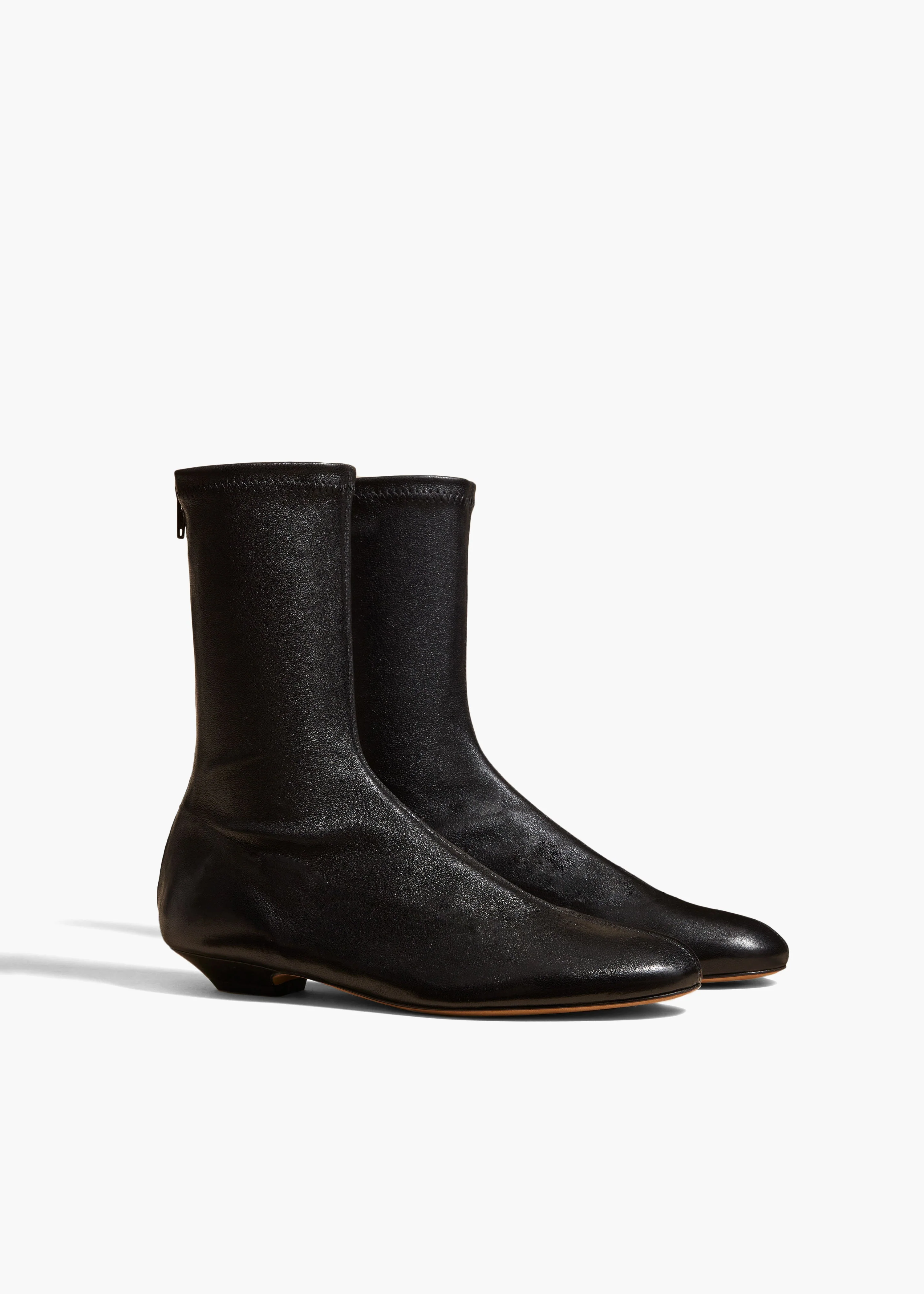 Khaite - Apollo Flat Ankle Boot in Black Leather - Image 2