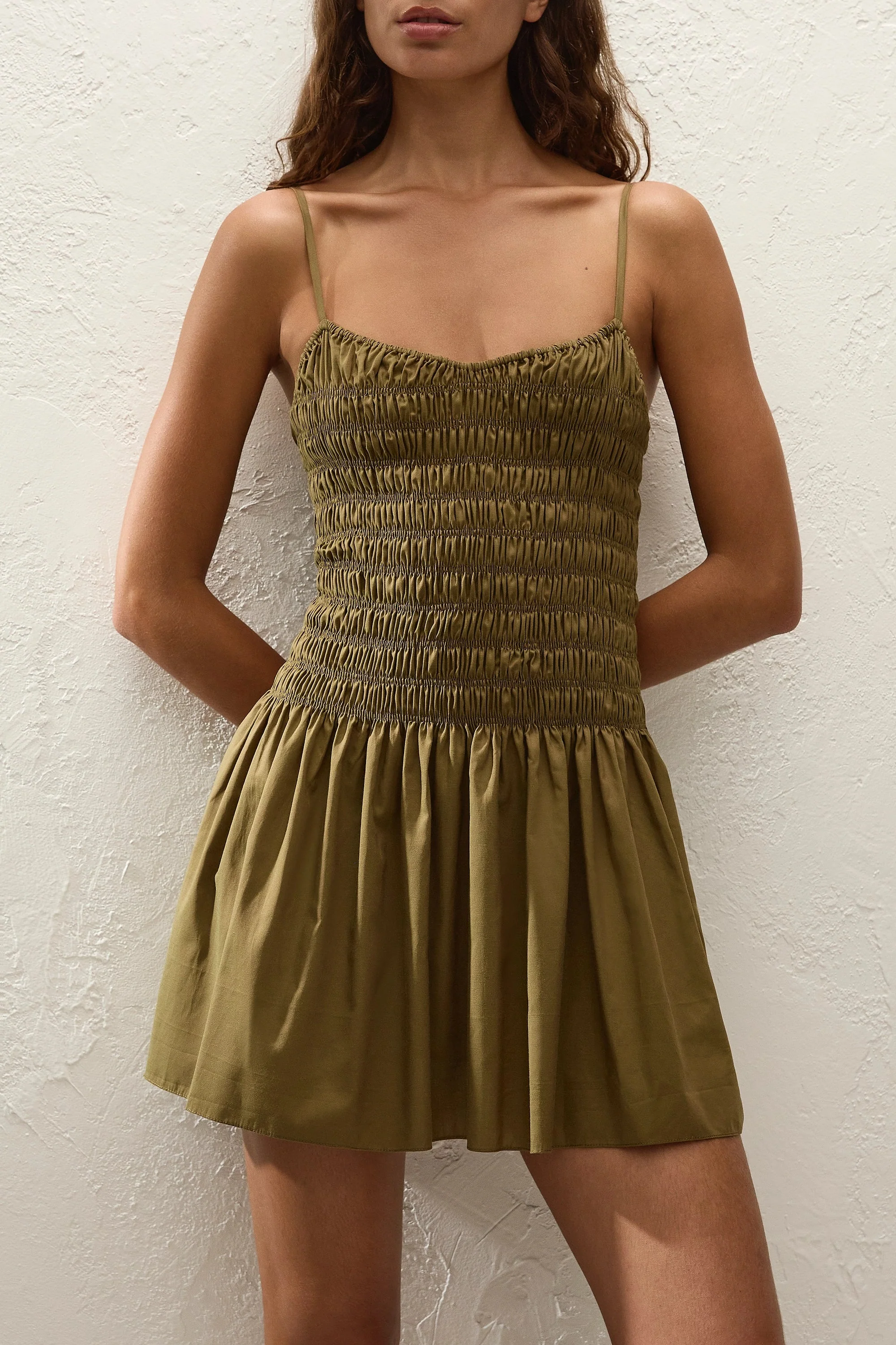 Faithfull - Araceli Mini Dress Olive - Image 2