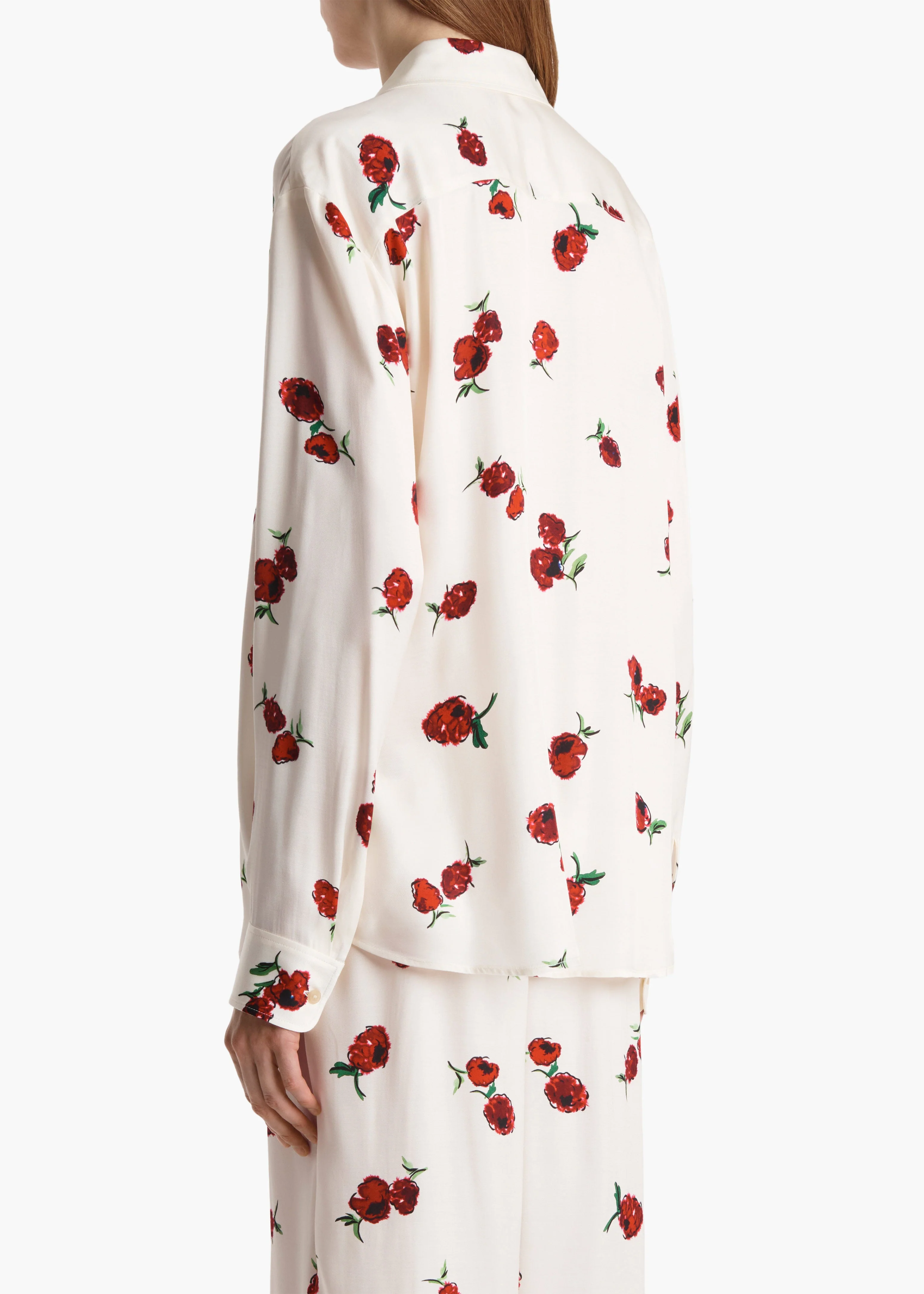 Khaite - Argo Top in Cream with Raspberry Print - Image 4