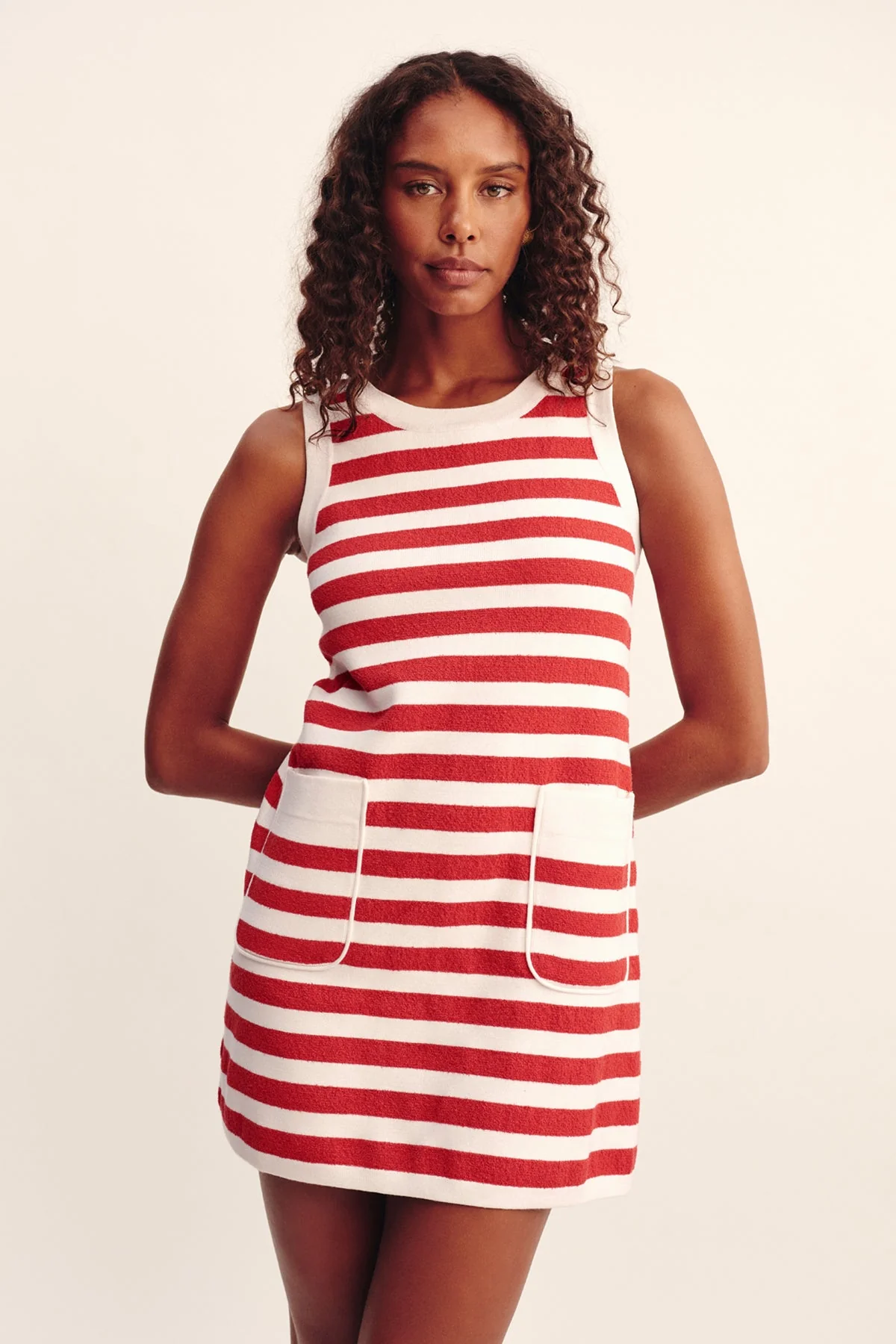 Posse - ARI MINI DRESS - CORAL STRIPE - Image 10