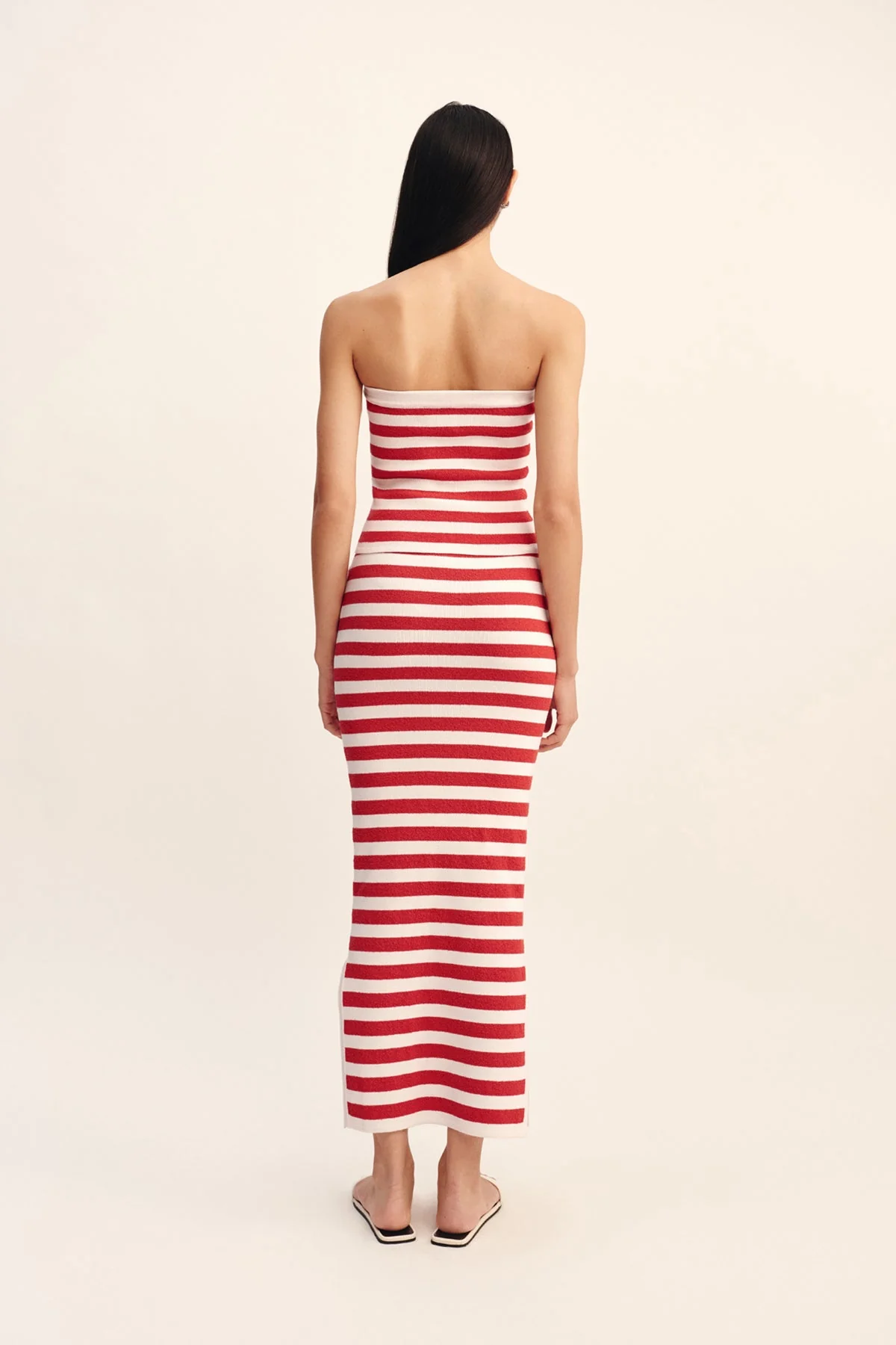 Posse - ARI STRAPLESS TOP - CORAL STRIPE - Image 12