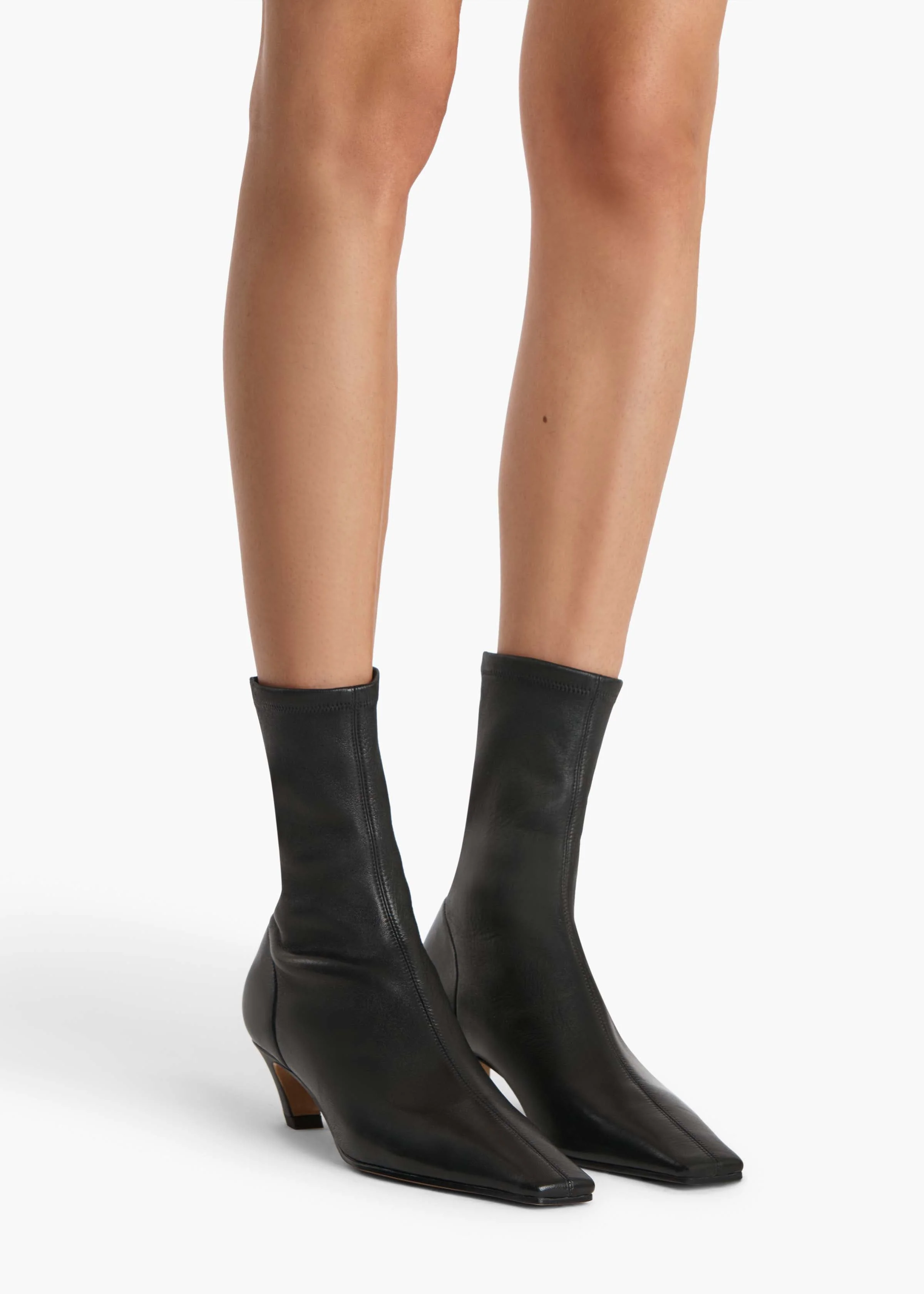 Khaite - Arizona Stretch Ankle Boot in Black Nappa Leather - Image 5