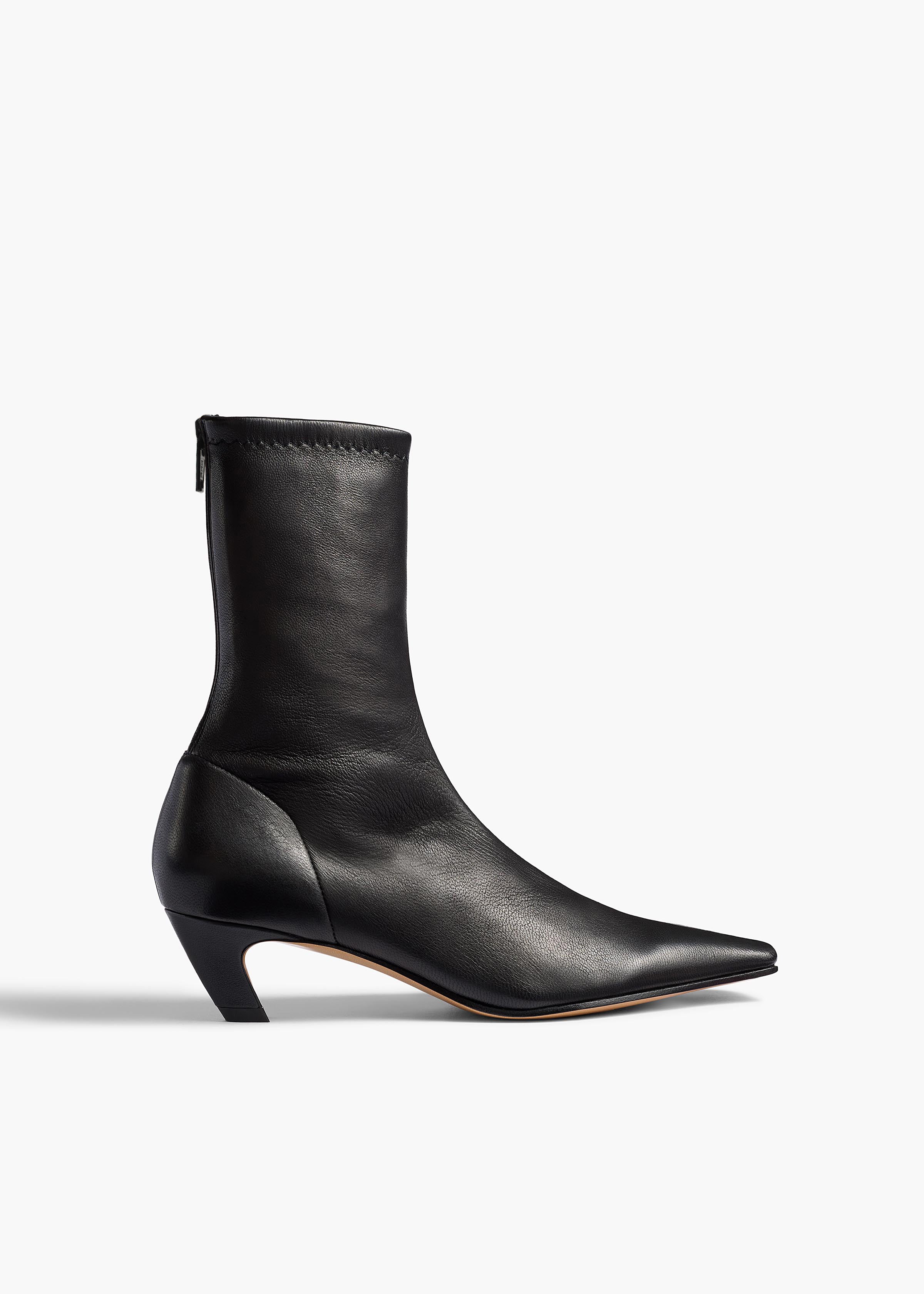 Khaite - Arizona Stretch Ankle Boot in Black Nappa Leather - Image 7