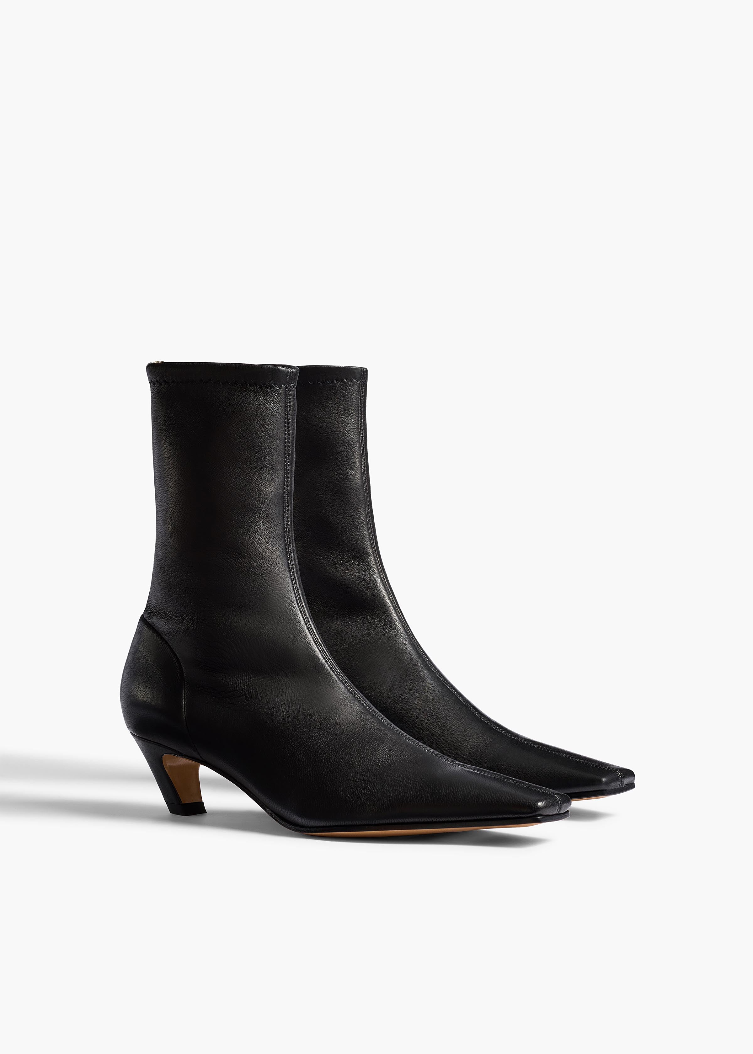 Khaite - Arizona Stretch Ankle Boot in Black Nappa Leather - Image 8