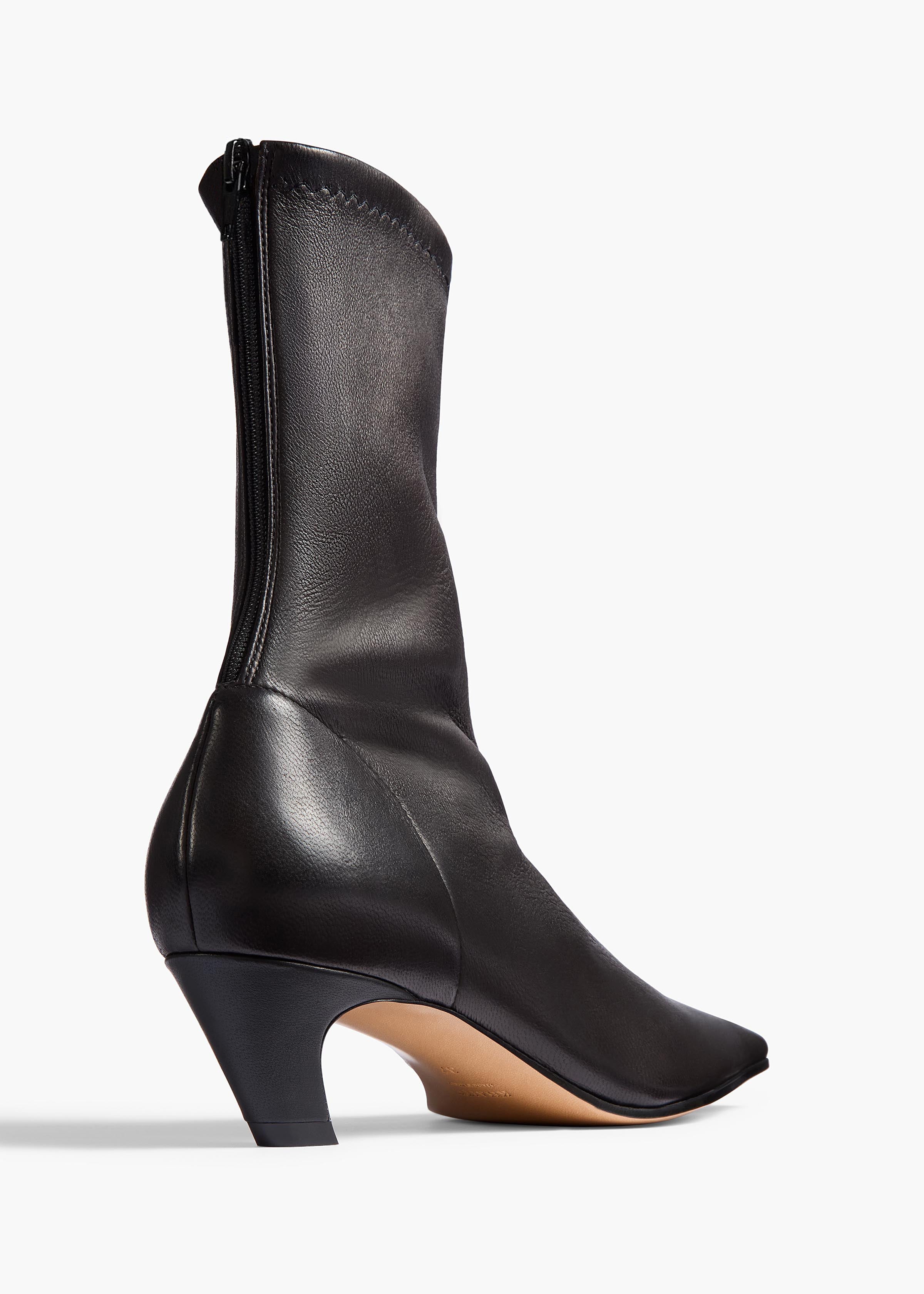 Khaite - Arizona Stretch Ankle Boot in Black Nappa Leather - Image 9