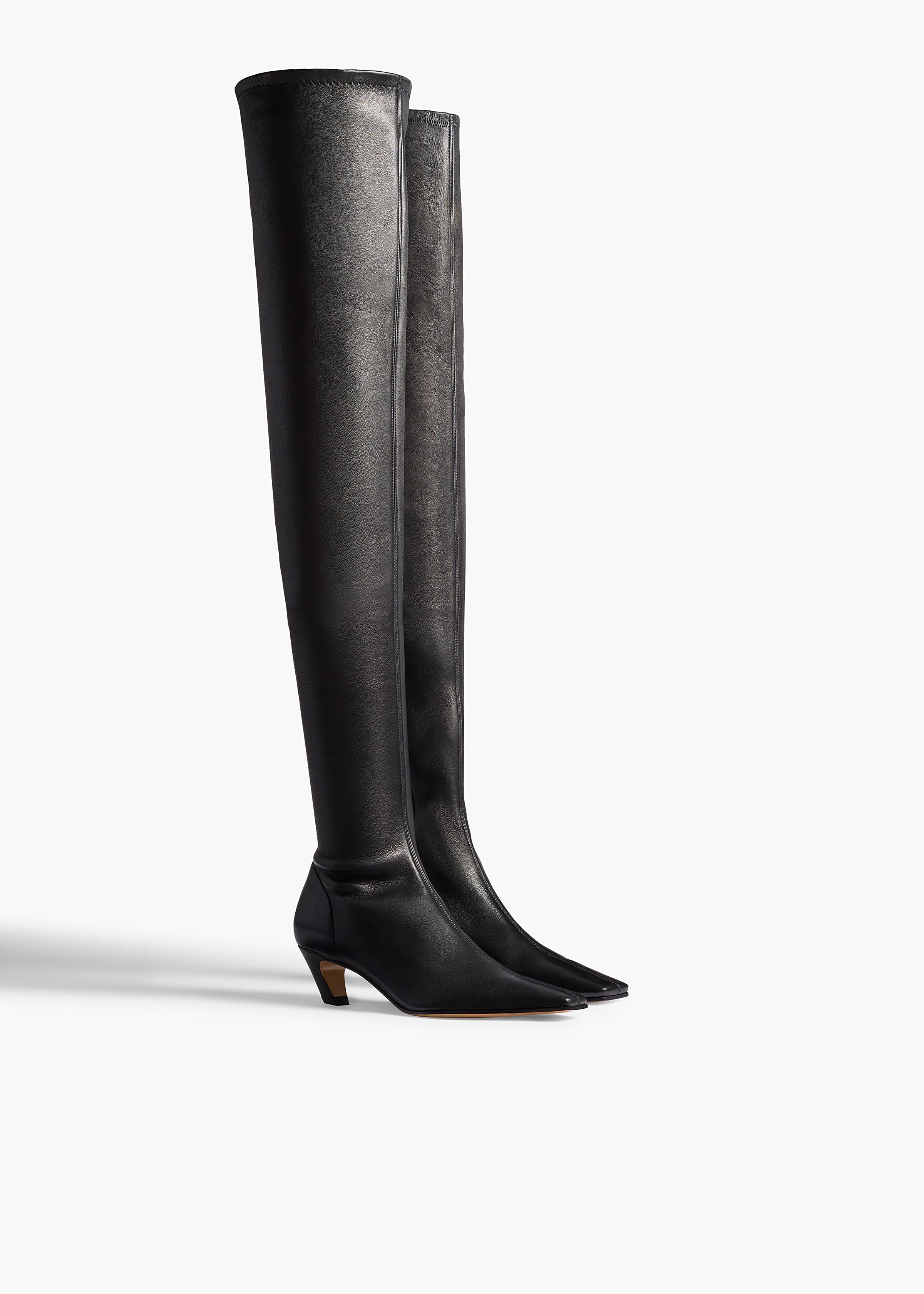 Khaite - Arizona Over - the - Knee Stretch Boot in Black Nappa Leather - Image 2