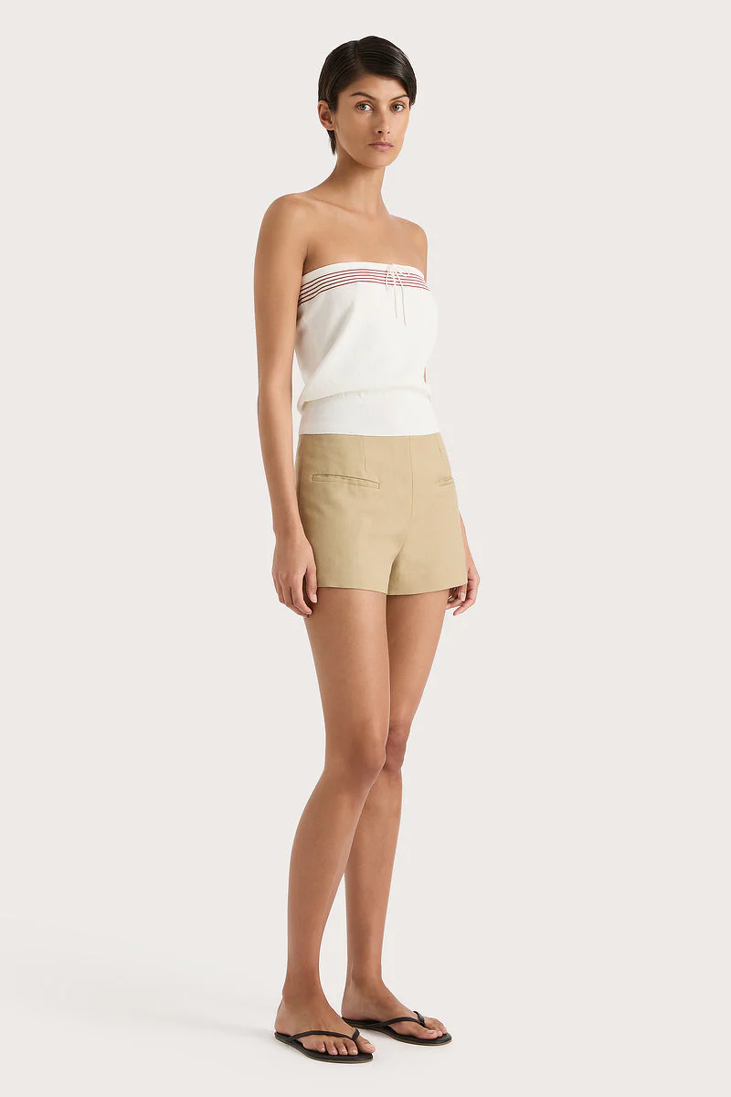 Faithfull - Arlette Strapless Top White Red Stripe - Final Sale - Image 3
