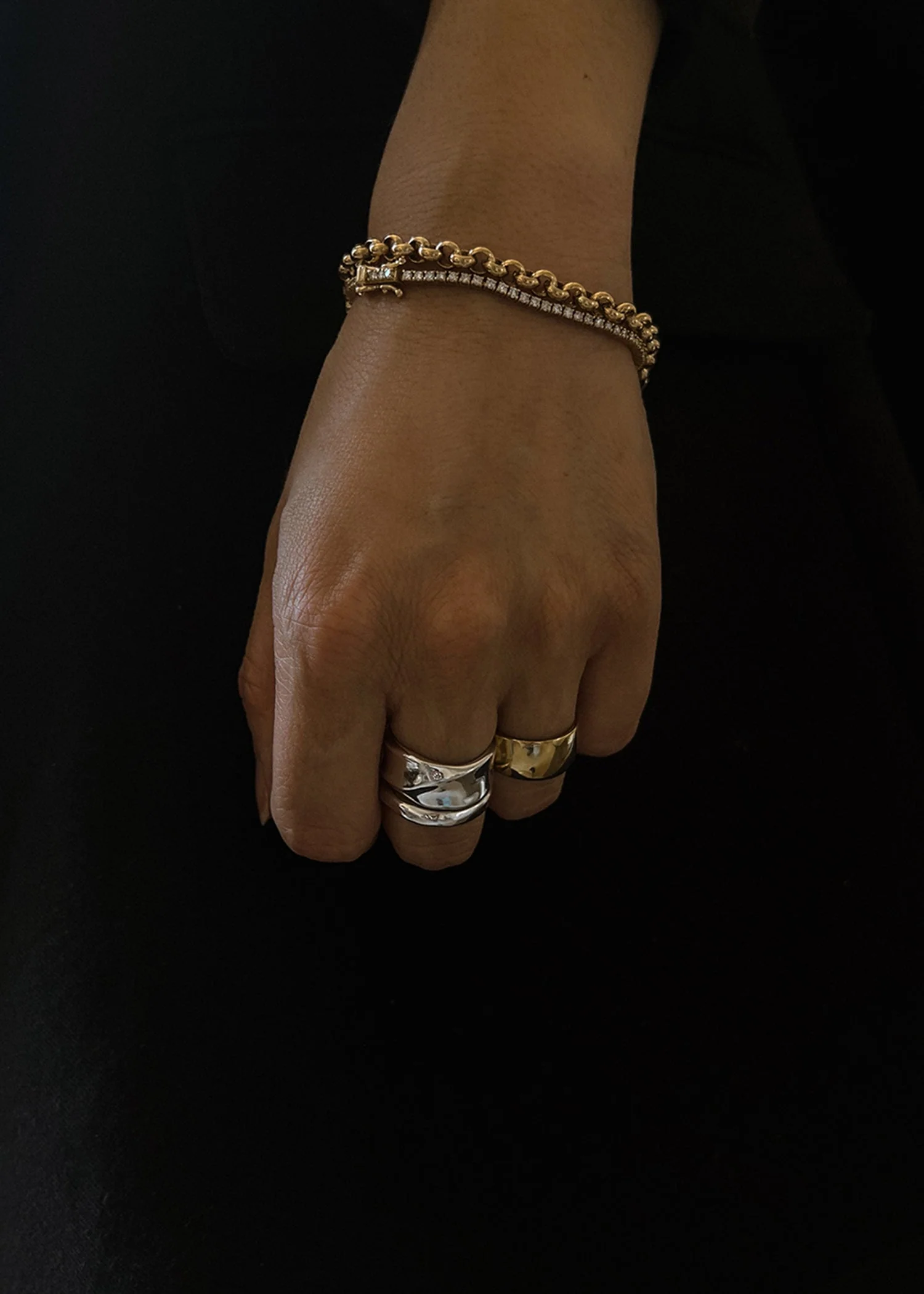 Kinn - Athena Sculptural Ring Stack Silver - Image 5