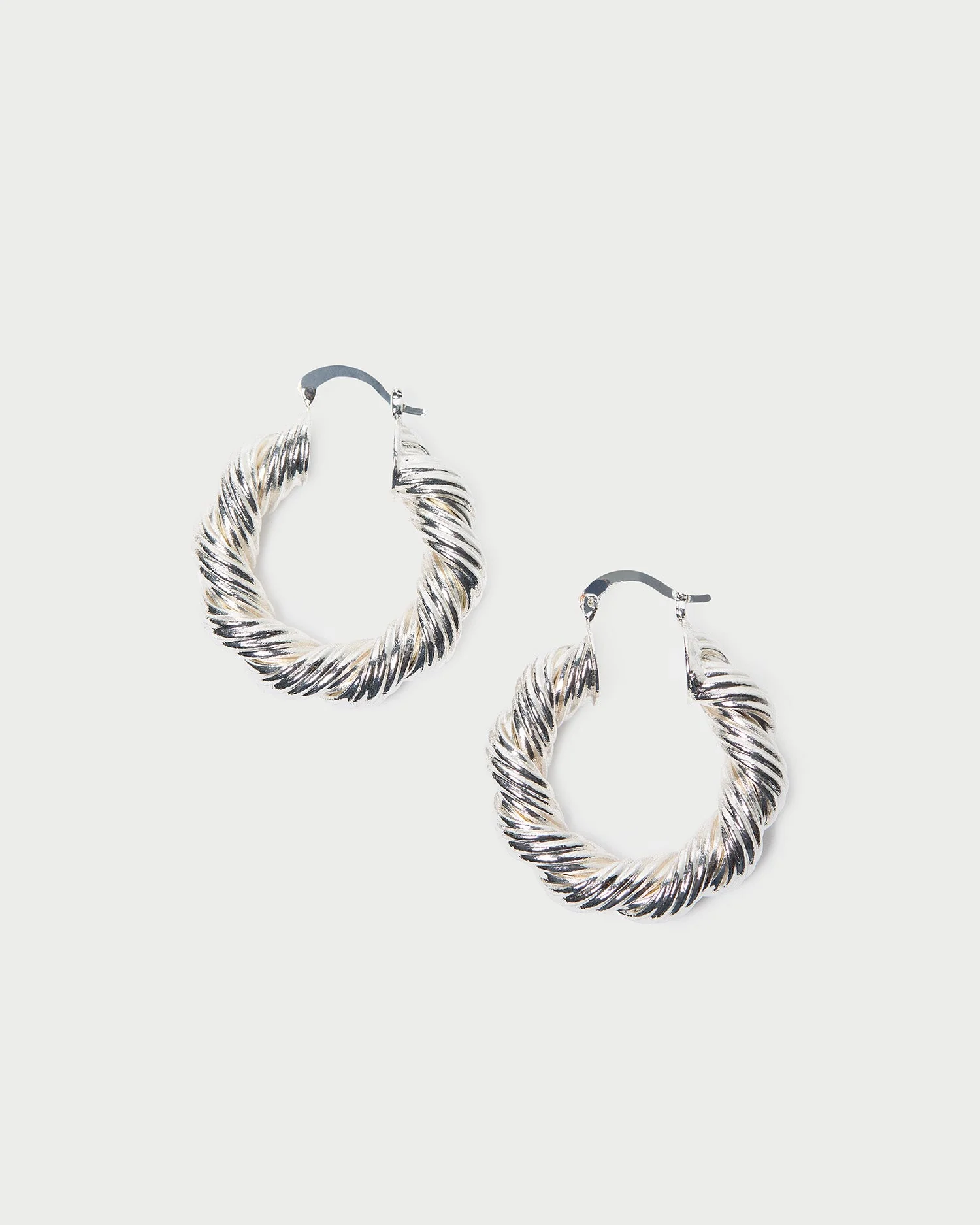 Loeffler Randall - Atticus Silver Twisted Hoop Earrings