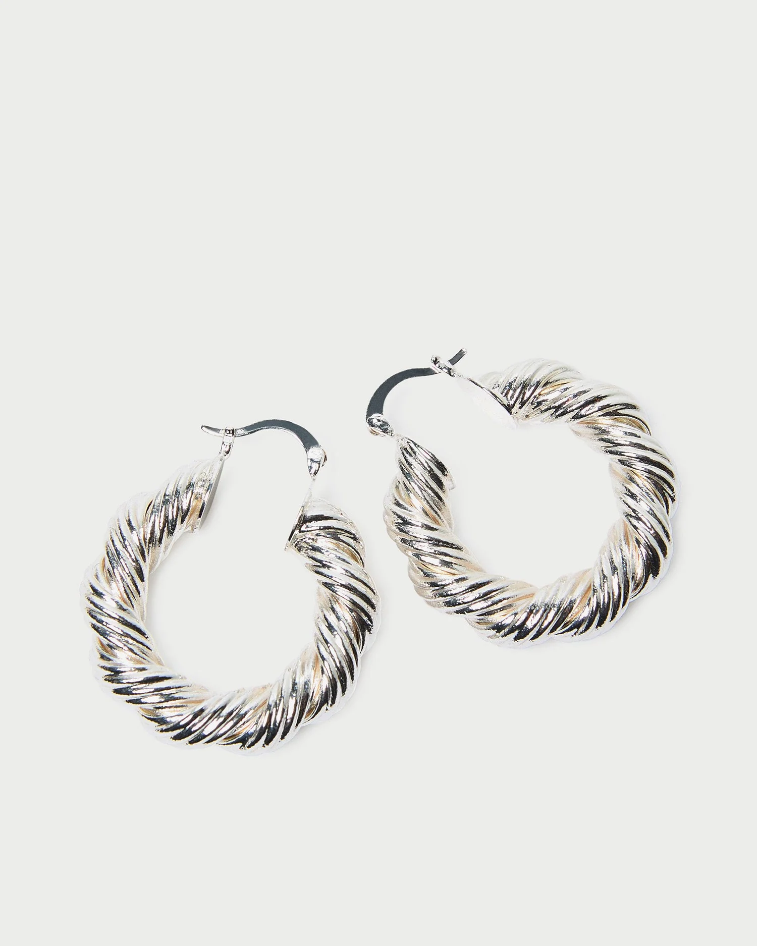 Loeffler Randall - Atticus Silver Twisted Hoop Earrings - Image 2