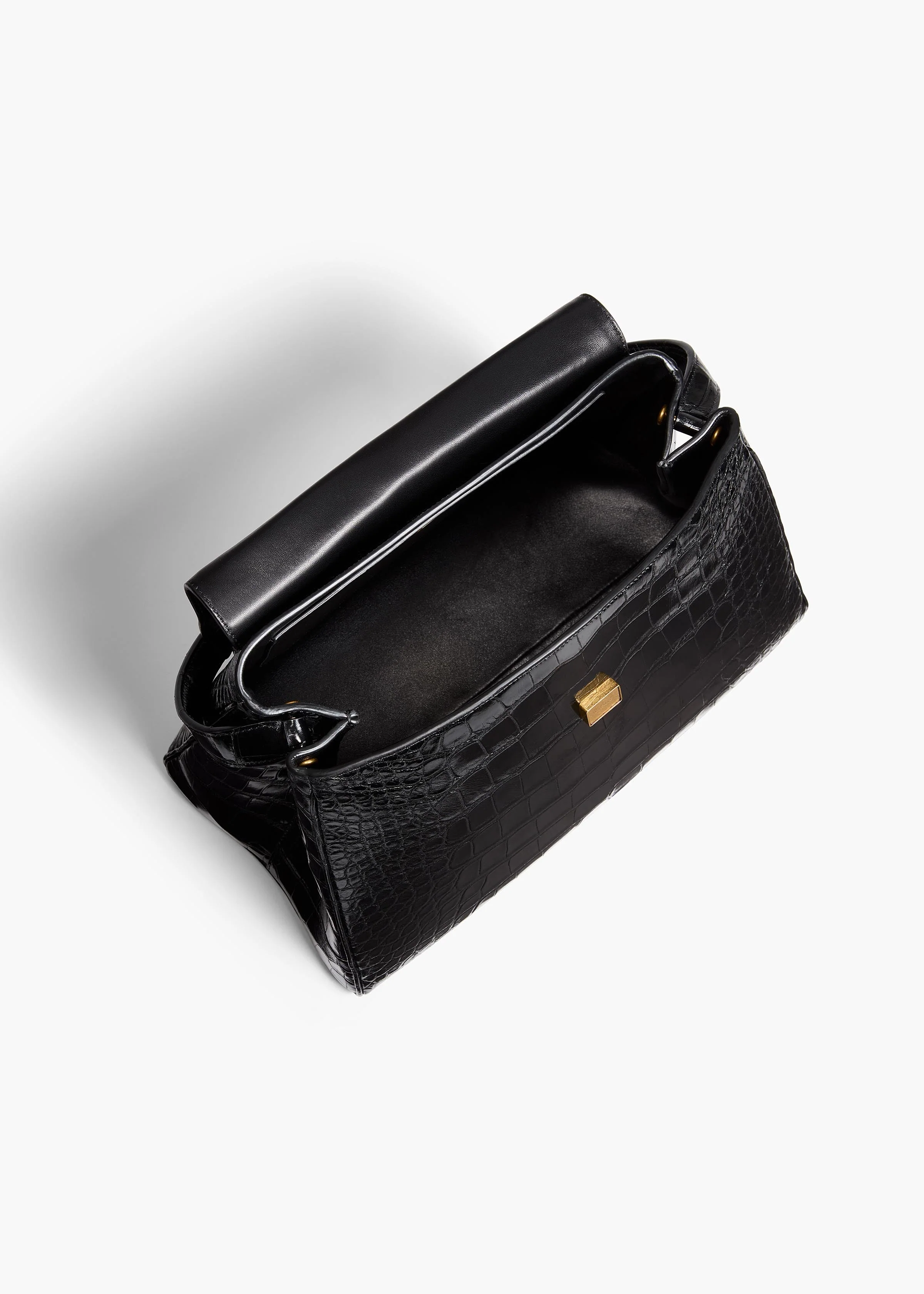 Khaite - Audrey Top Handle Bag in Black Alligator - Image 4