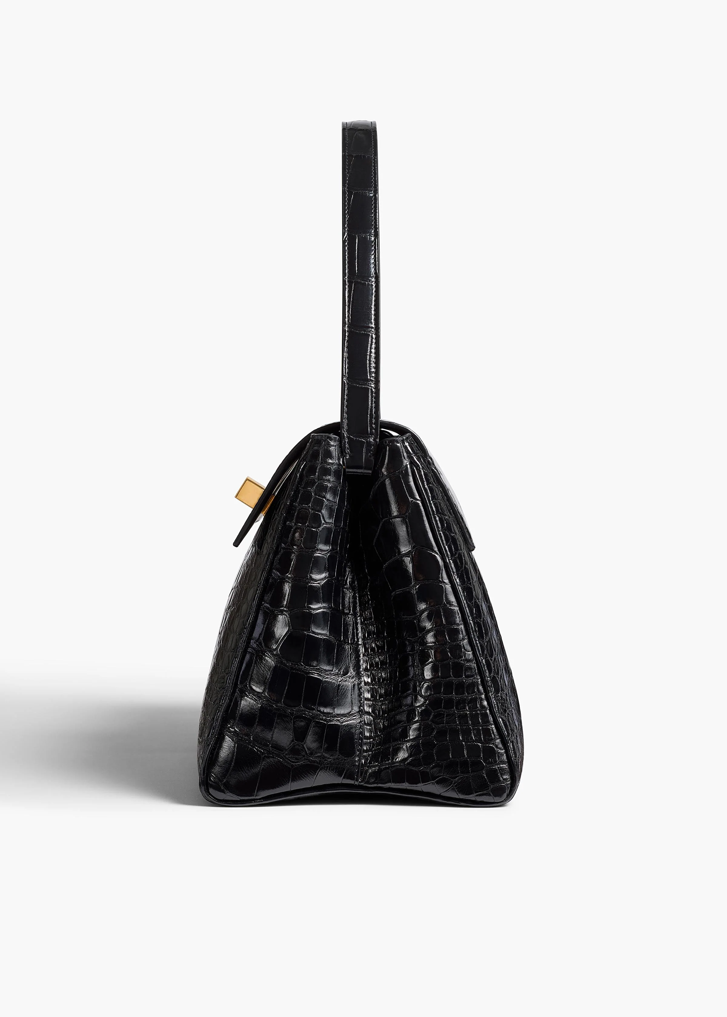 Khaite - Audrey Top Handle Bag in Black Alligator - Image 9