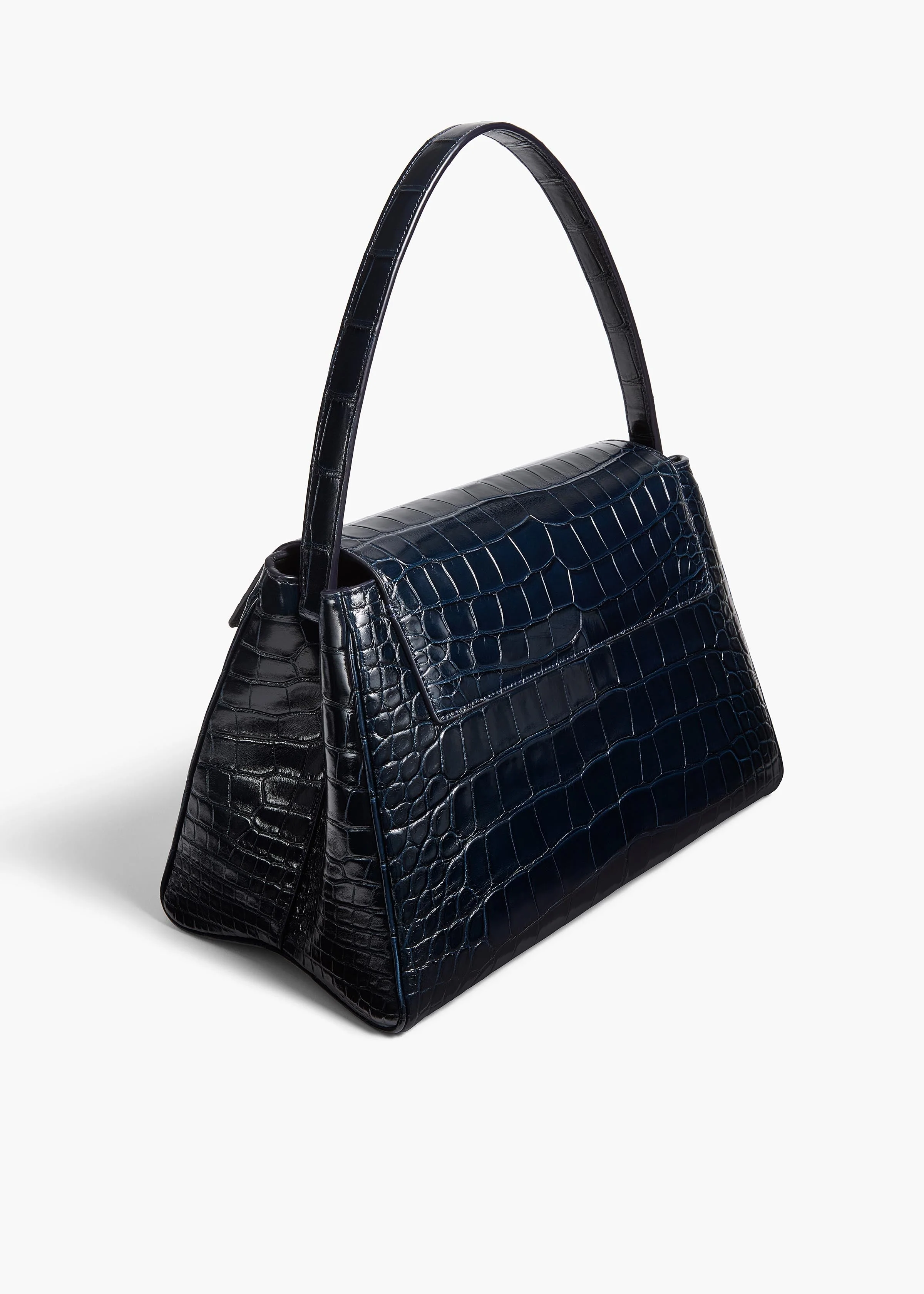 Khaite - Audrey Top Handle Bag in Midnight Alligator - Image 8