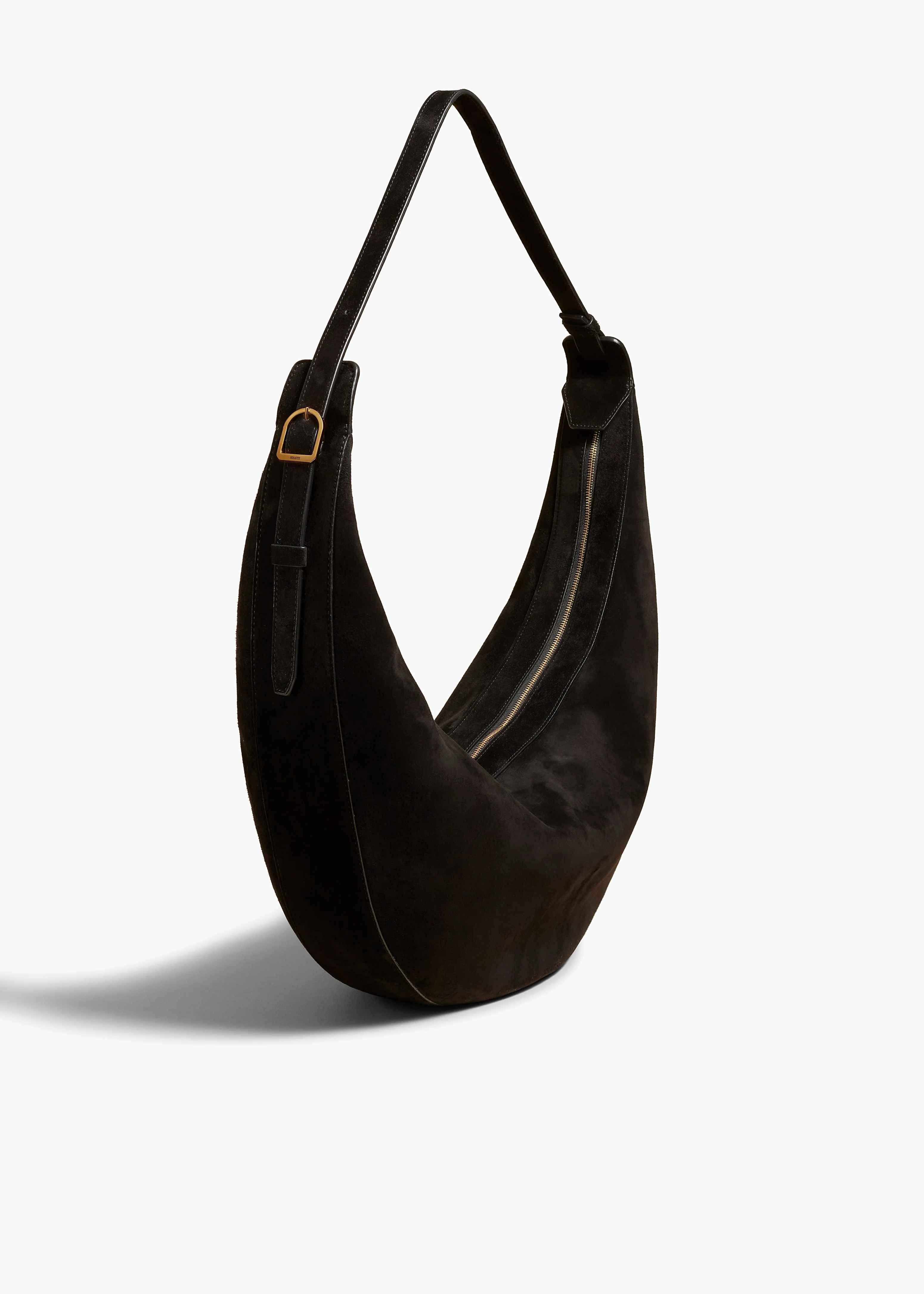 Khaite - Augustina Hobo in Black Suede - Image 7