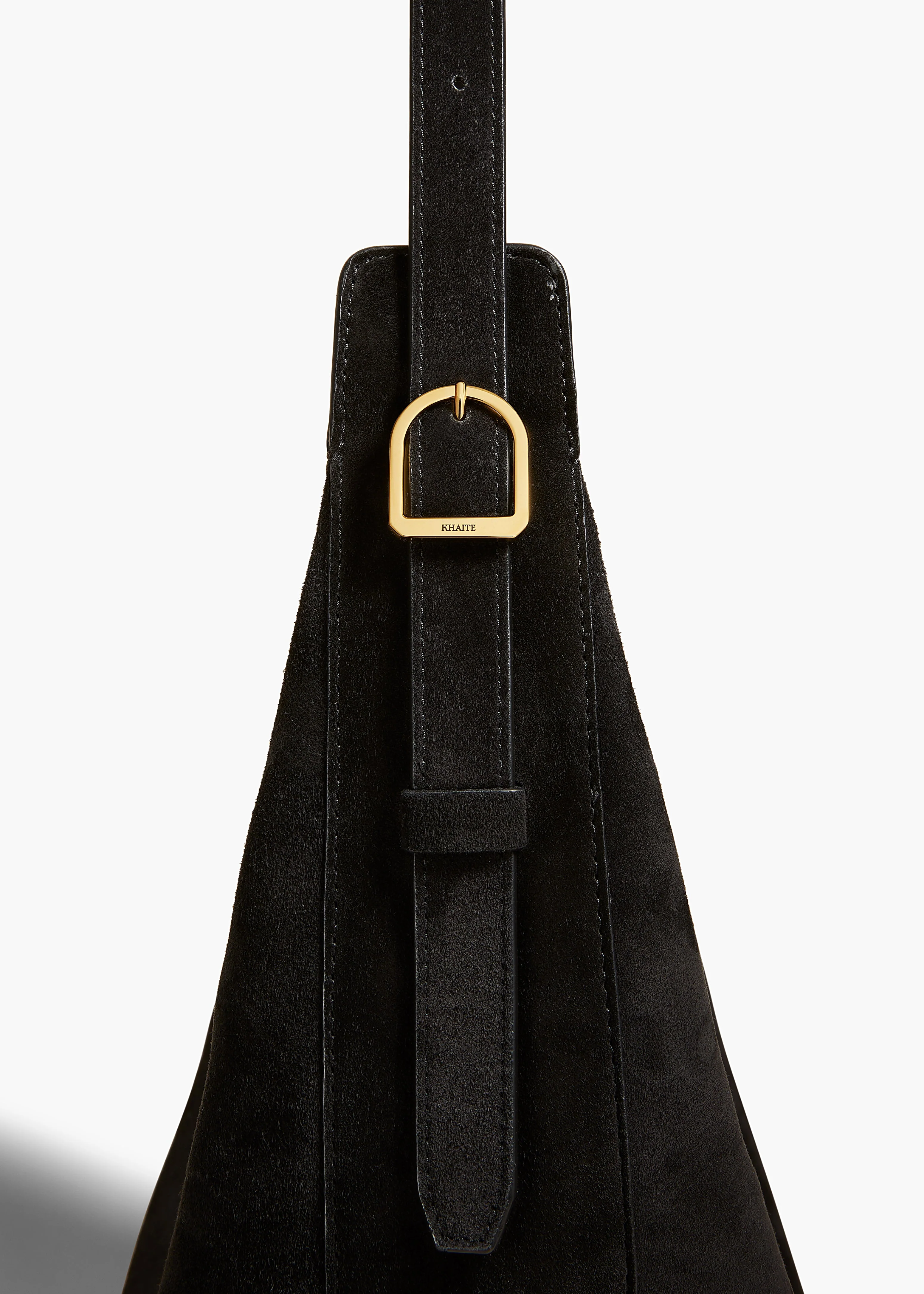 Khaite - Augustina Hobo in Black Suede - Image 9