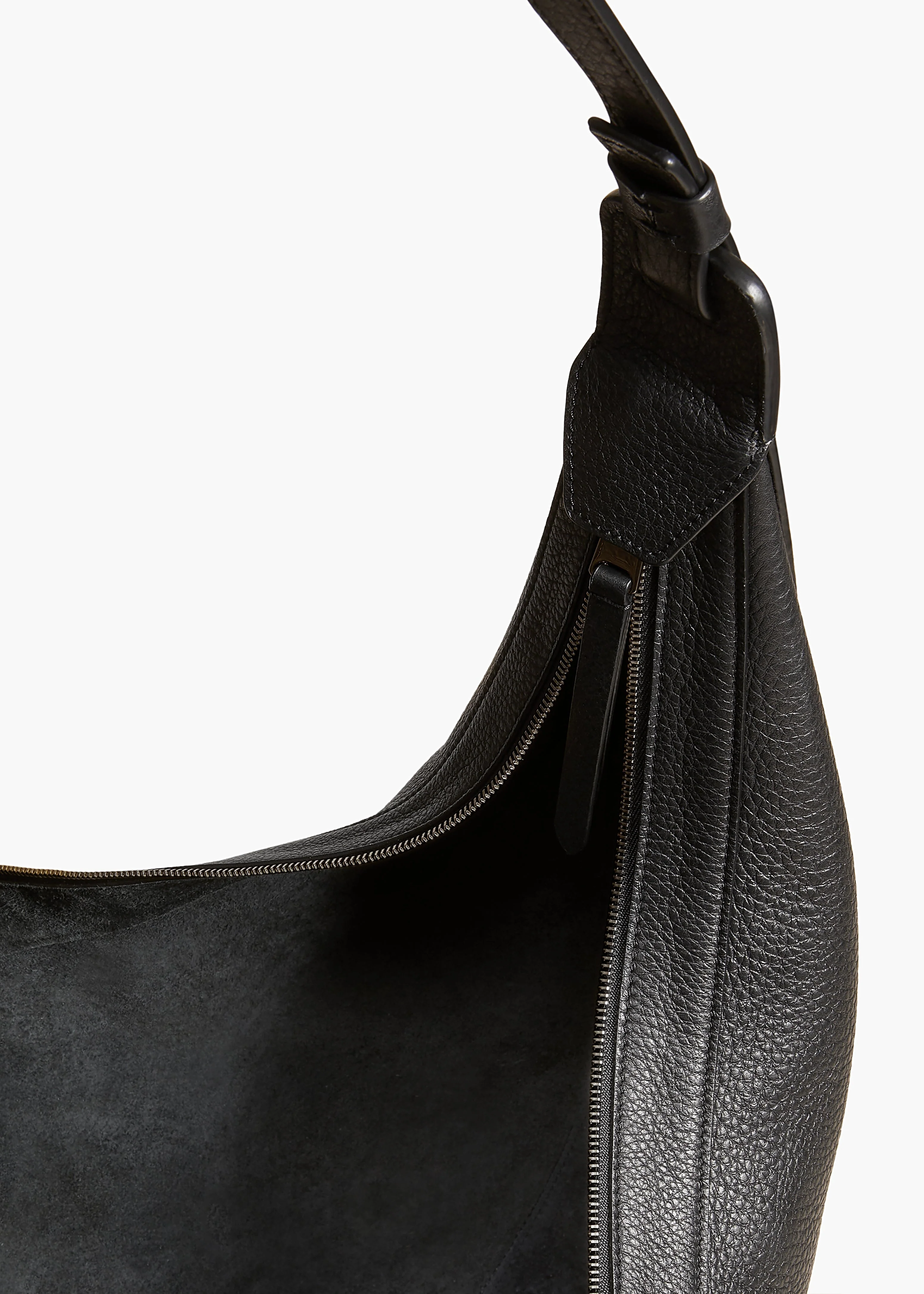 Khaite - Augustina Hobo in Black Pebbled Leather - Image 9