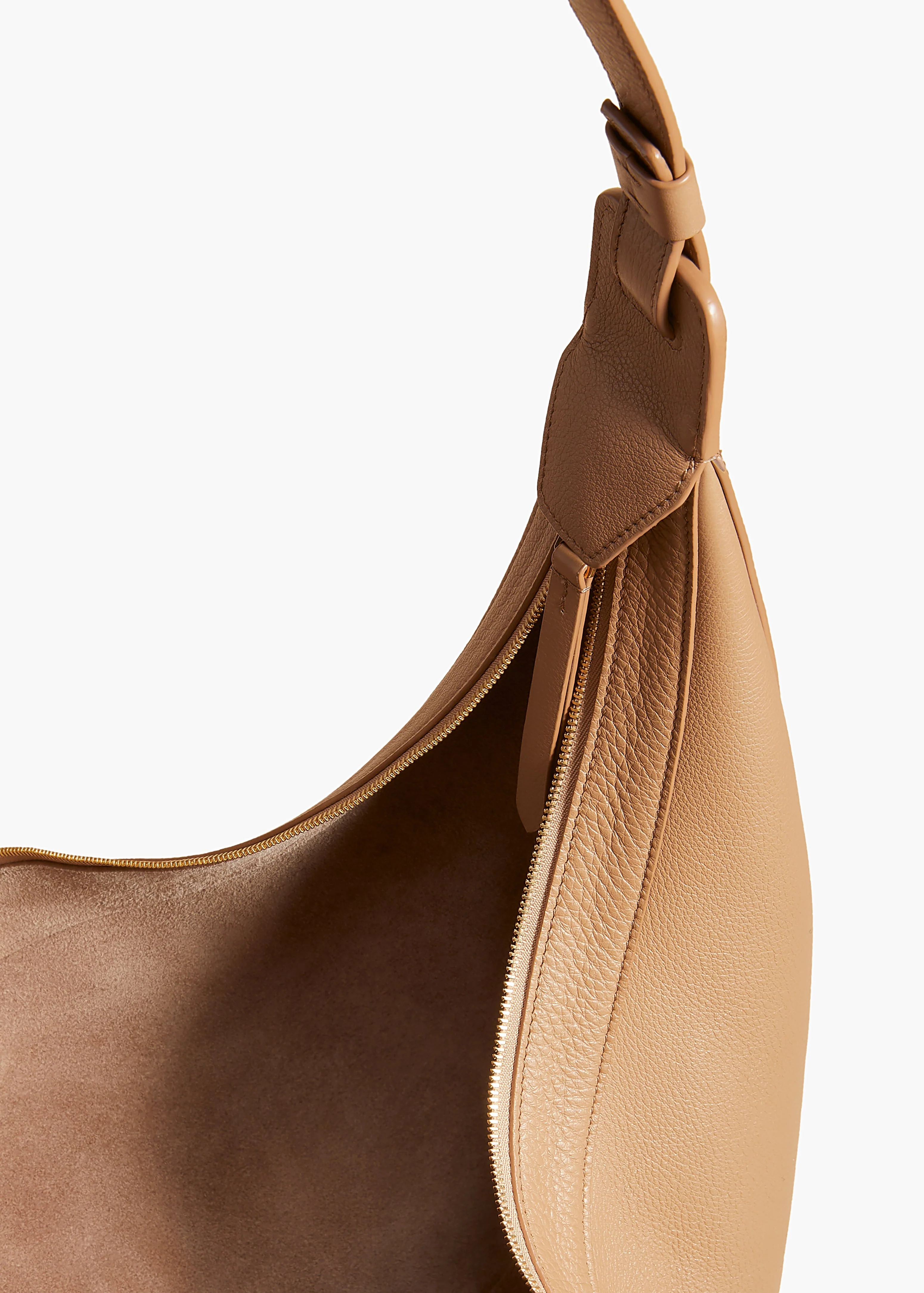 Khaite - Augustina Hobo in Hazelnut Pebbled Leather - Image 10